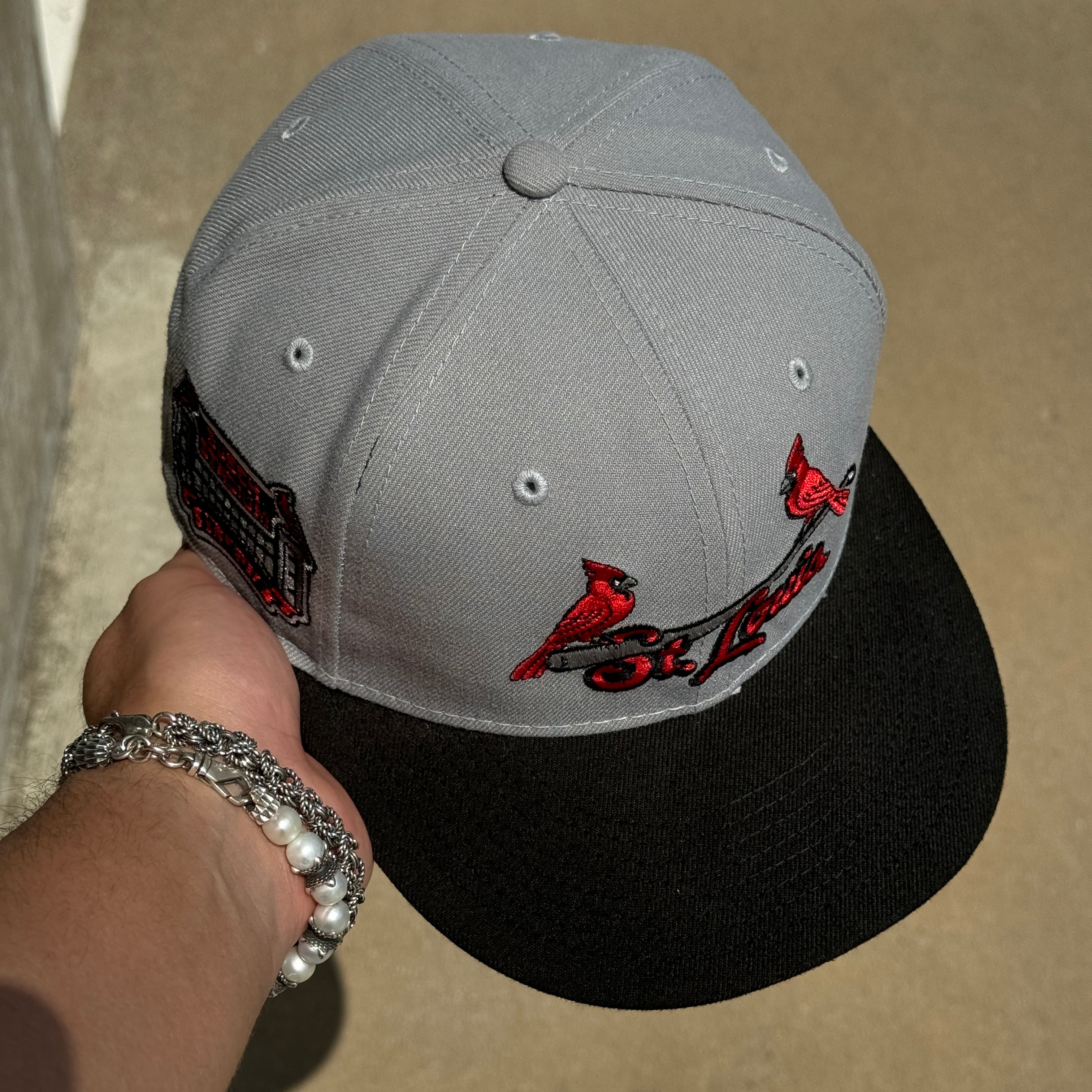 USED 1/4 Gray St. Louis Cardinals Busch Stadium 59fifty New Era Fitted Hat Cap