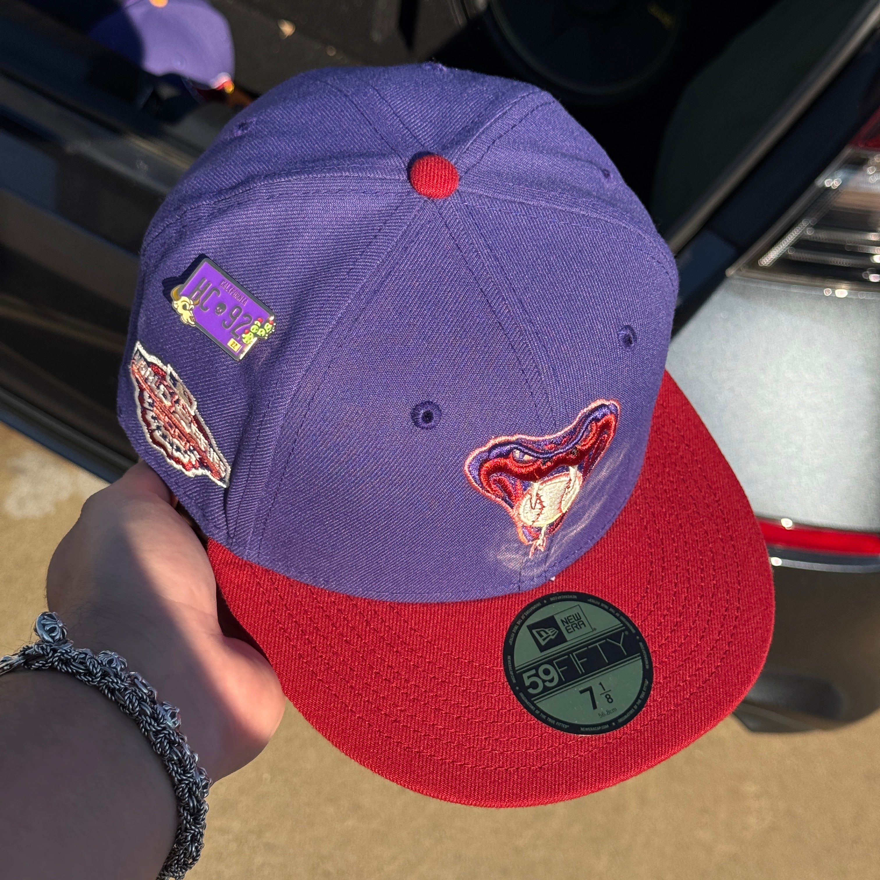 NWT 7 1/8 Purple Arizona Diamondbacks 2001 World Series 59fifty New Era Fitted Hat Cap