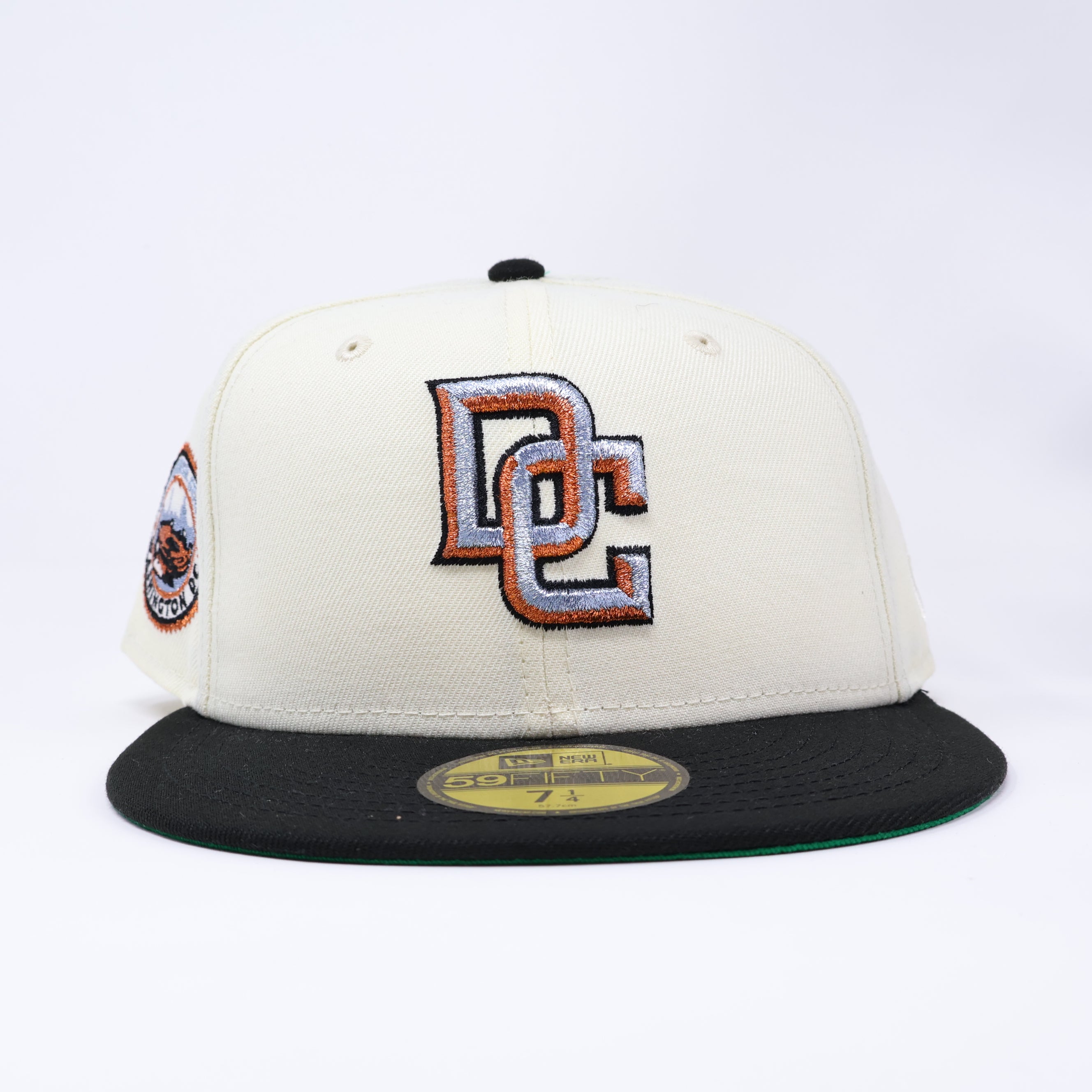 NWT 1/4 Chrome Washington Nationals 2008 Inaugural 59fifty New Era Fitted Hat Cap