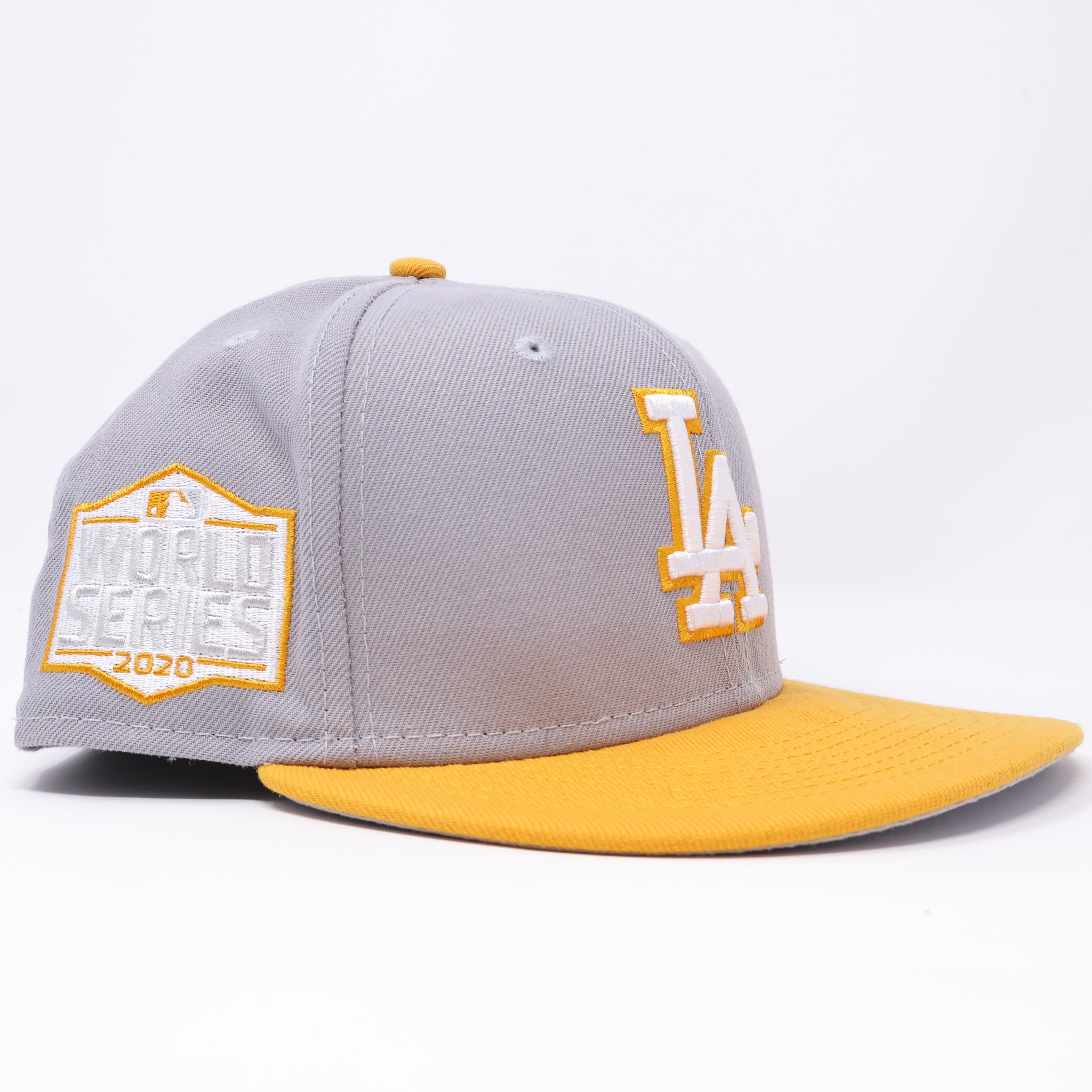 USED 1/2 Gray Los Angeles Dodgers 2020 World Series 59fifty New Era Fitted Hat Cap