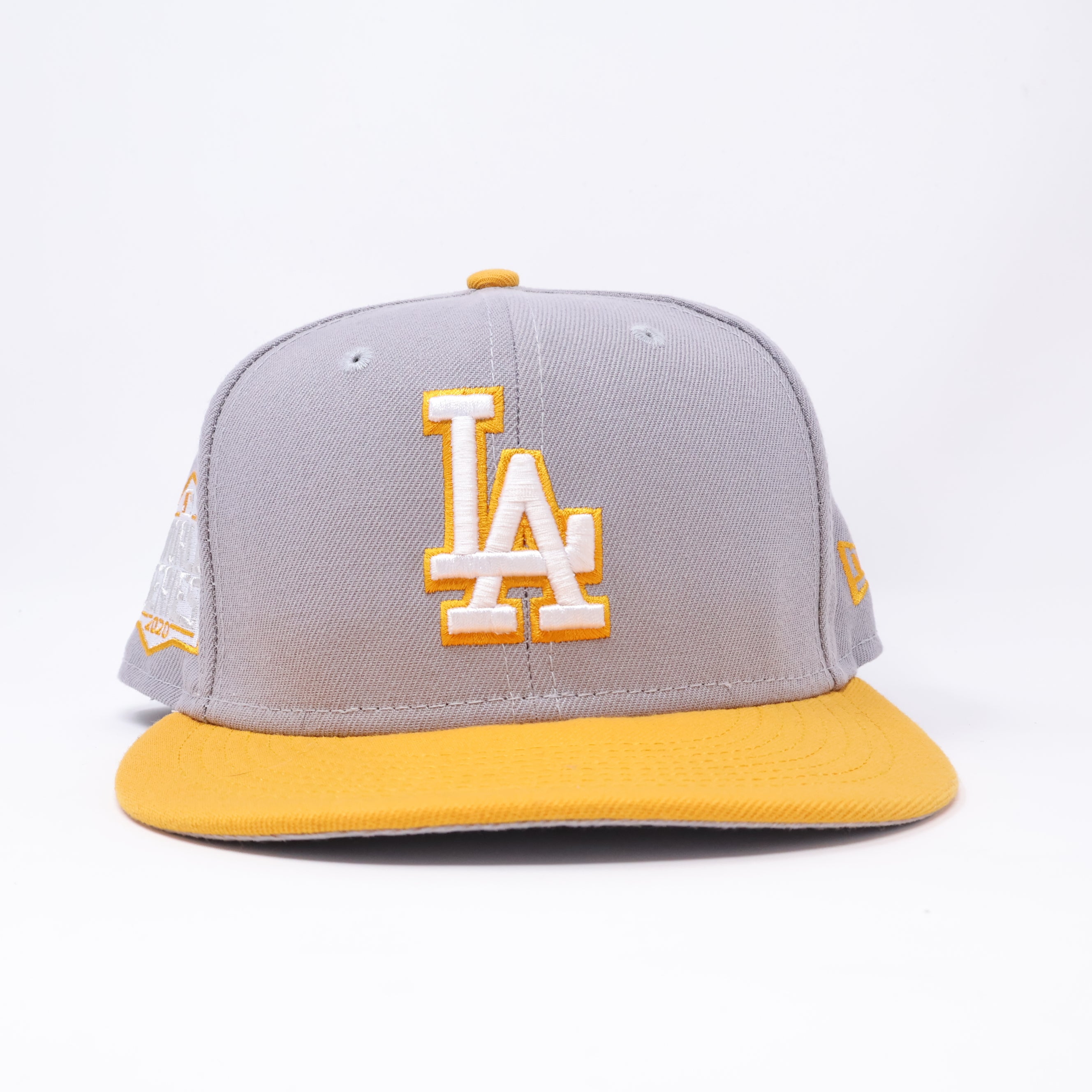 USED 1/2 Gray Los Angeles Dodgers 2020 World Series 59fifty New Era Fitted Hat Cap