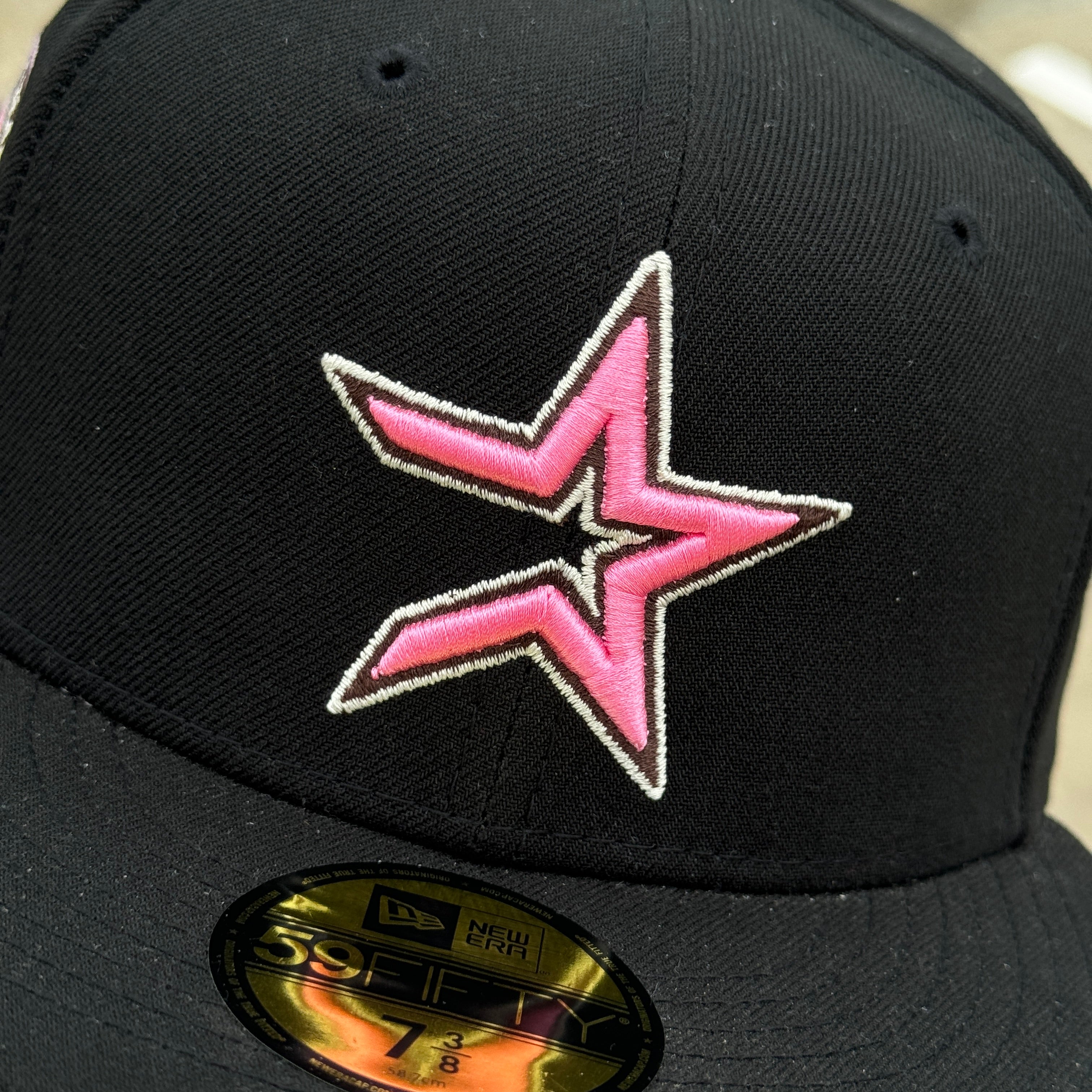 NEW ERA 59FIFTY COOKIES AND CREAM HOUSTON ASTROS 40 YEARS newest PATCH HAT - BLACK