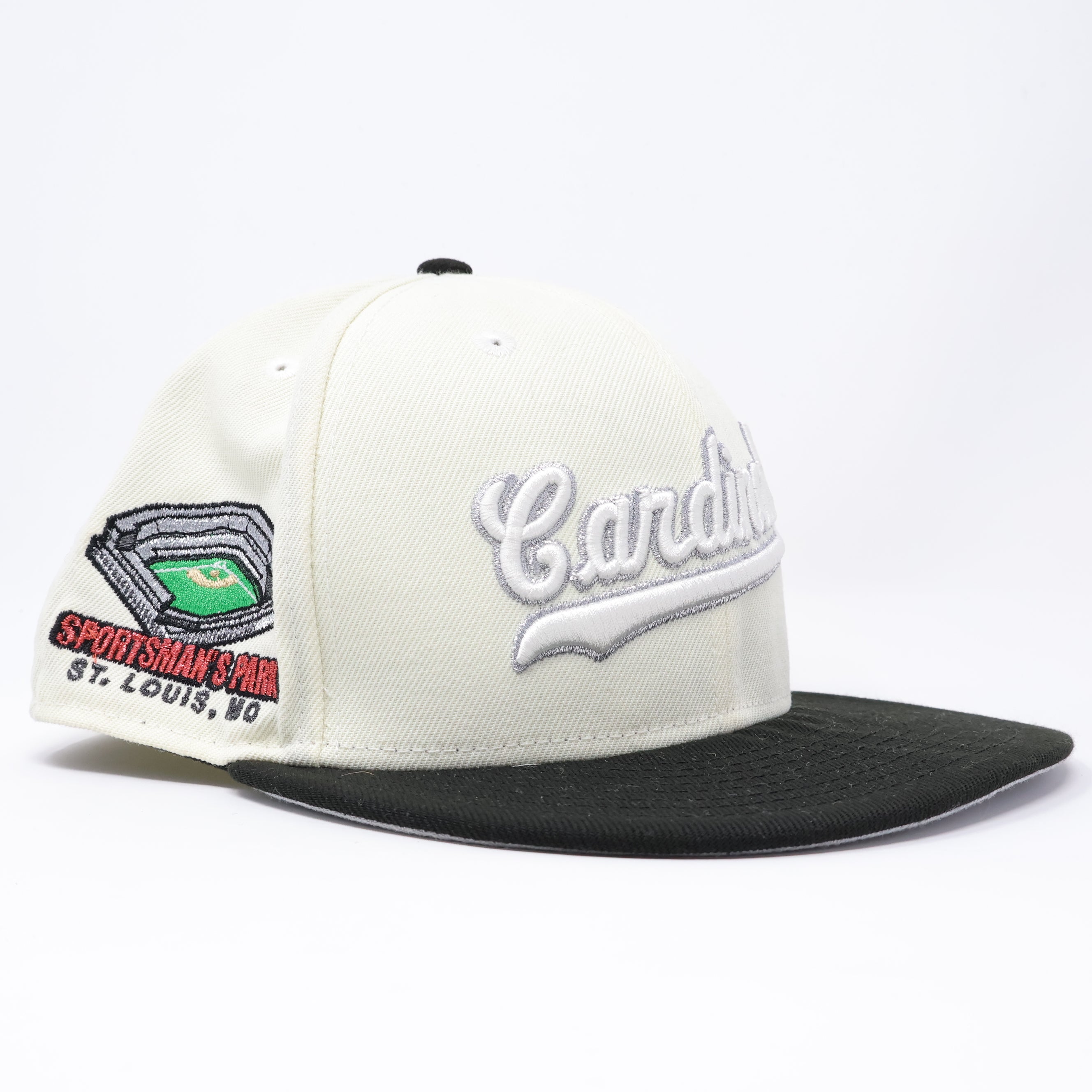 USED 1/4 Chrome St. Louis Cardinals Sportsman Park 59fifty New Era Fitted Hat Cap