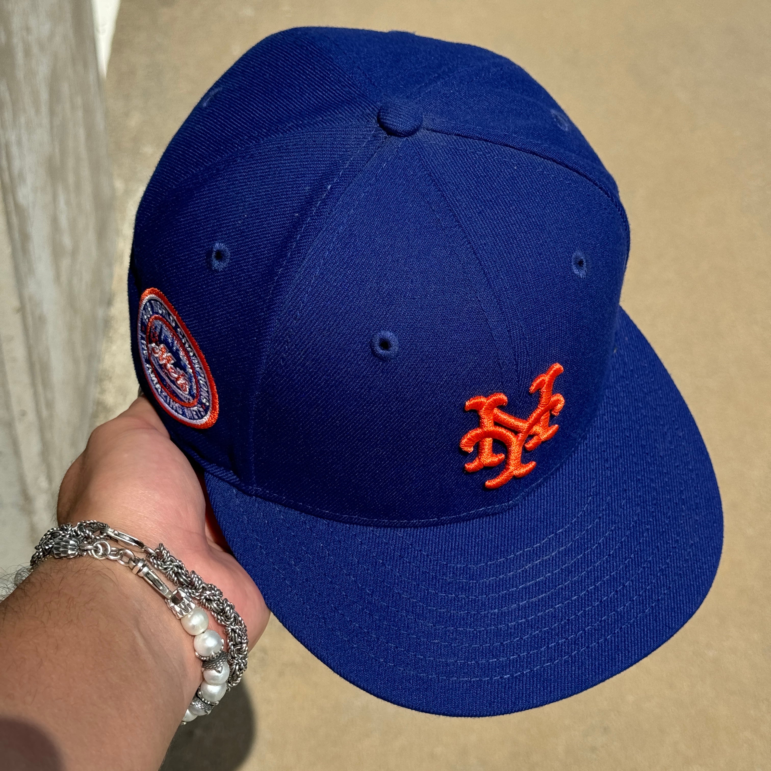 USED 1/4 Blue New York Mets 1969 World Champ 59fifty New Era Fitted Hat Cap