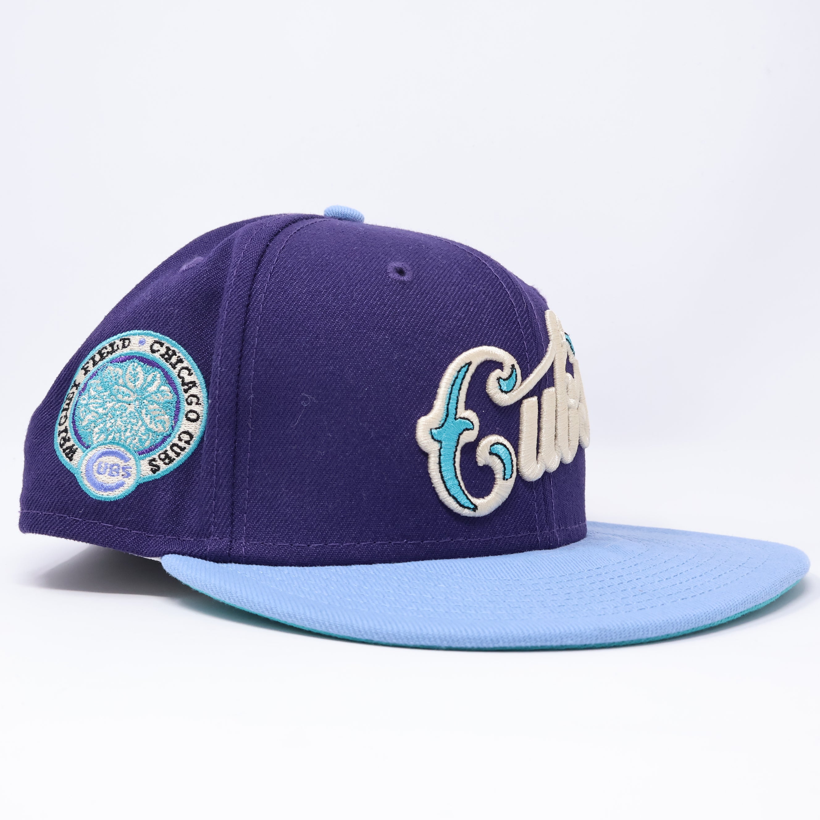 USED 1/8 Purple Chicago Cubs Wrigley Field 59fifty New Era Fitted Hat Cap