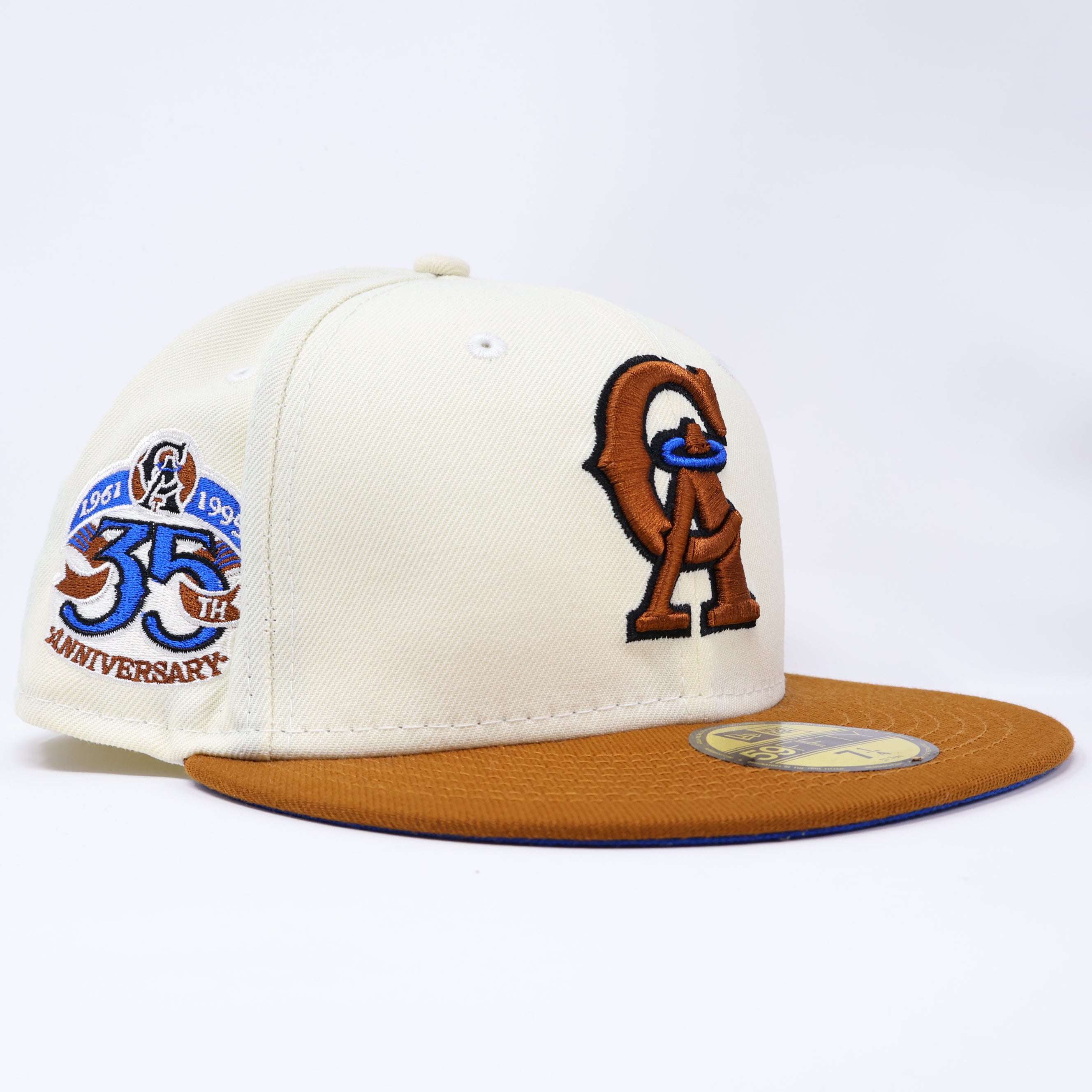 NWT 1/4 Chrome Los Angeles Angels 35th Anniversary 59fifty New Era Fitted Hat Cap