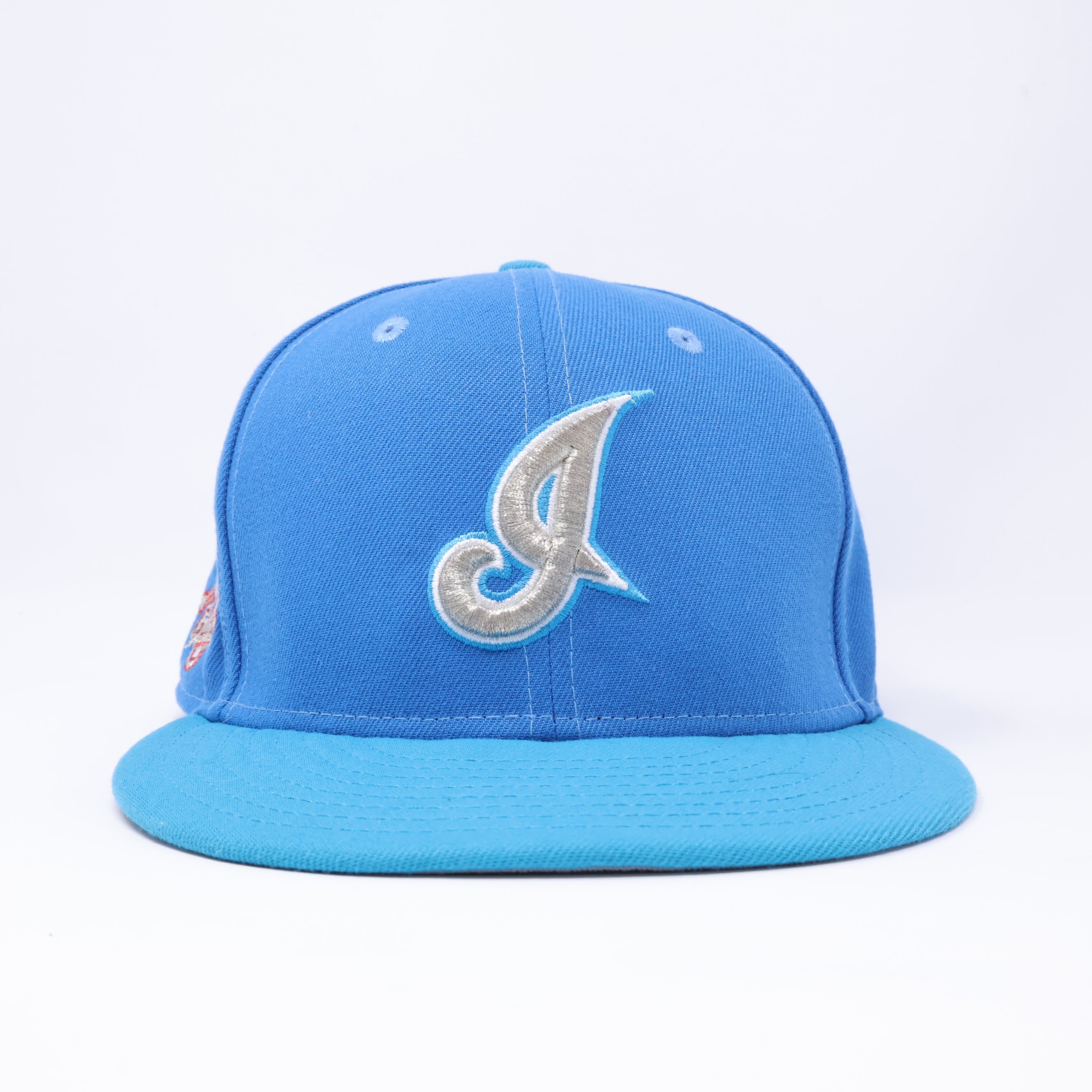 USED 1/4 Blue Cleveland Indians Progressive Field 59fifty New Era Fitted Hat Cap