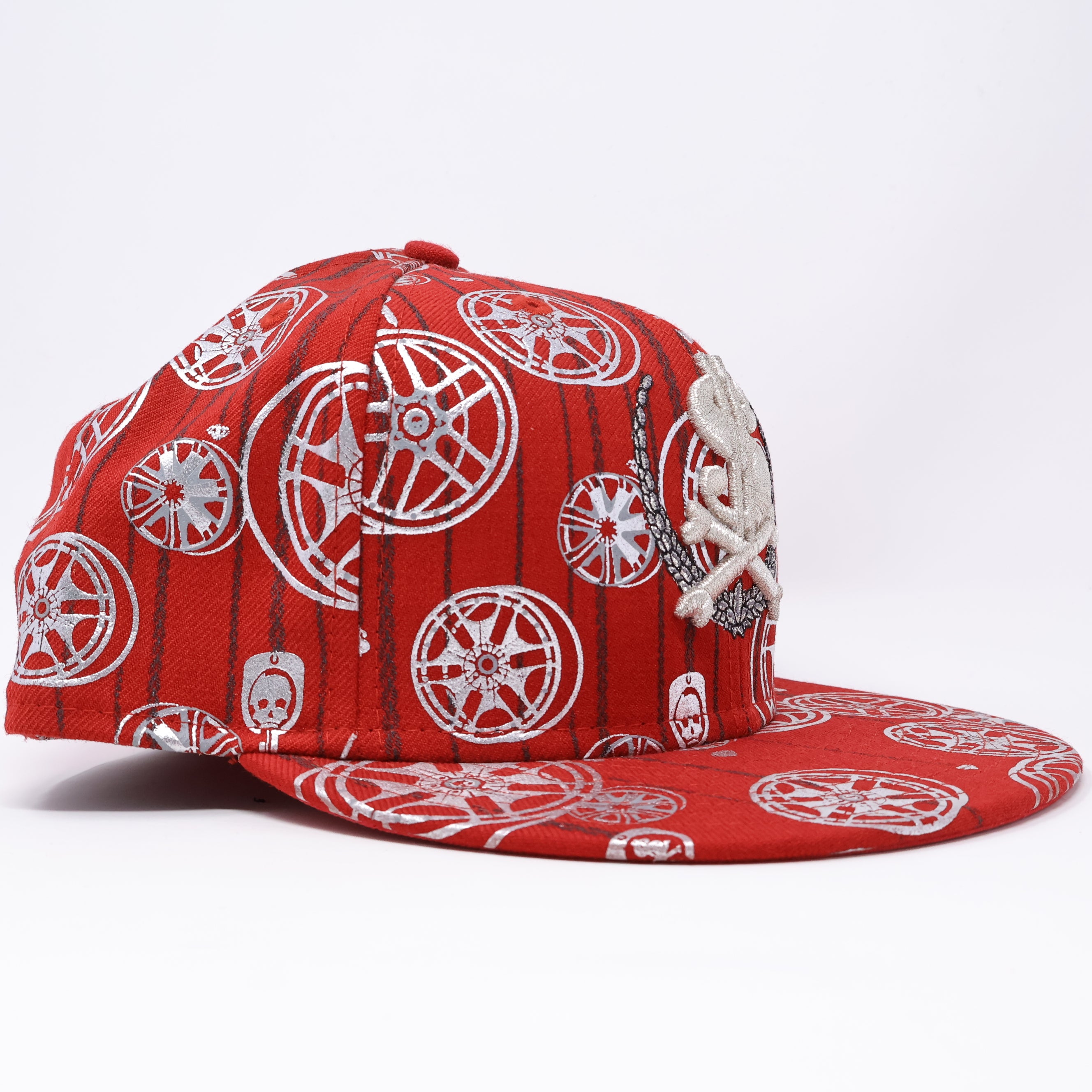 NWT 3/4 Red Money Crossbones Throwback Retro 59fifty New Era Fitted Hat Cap