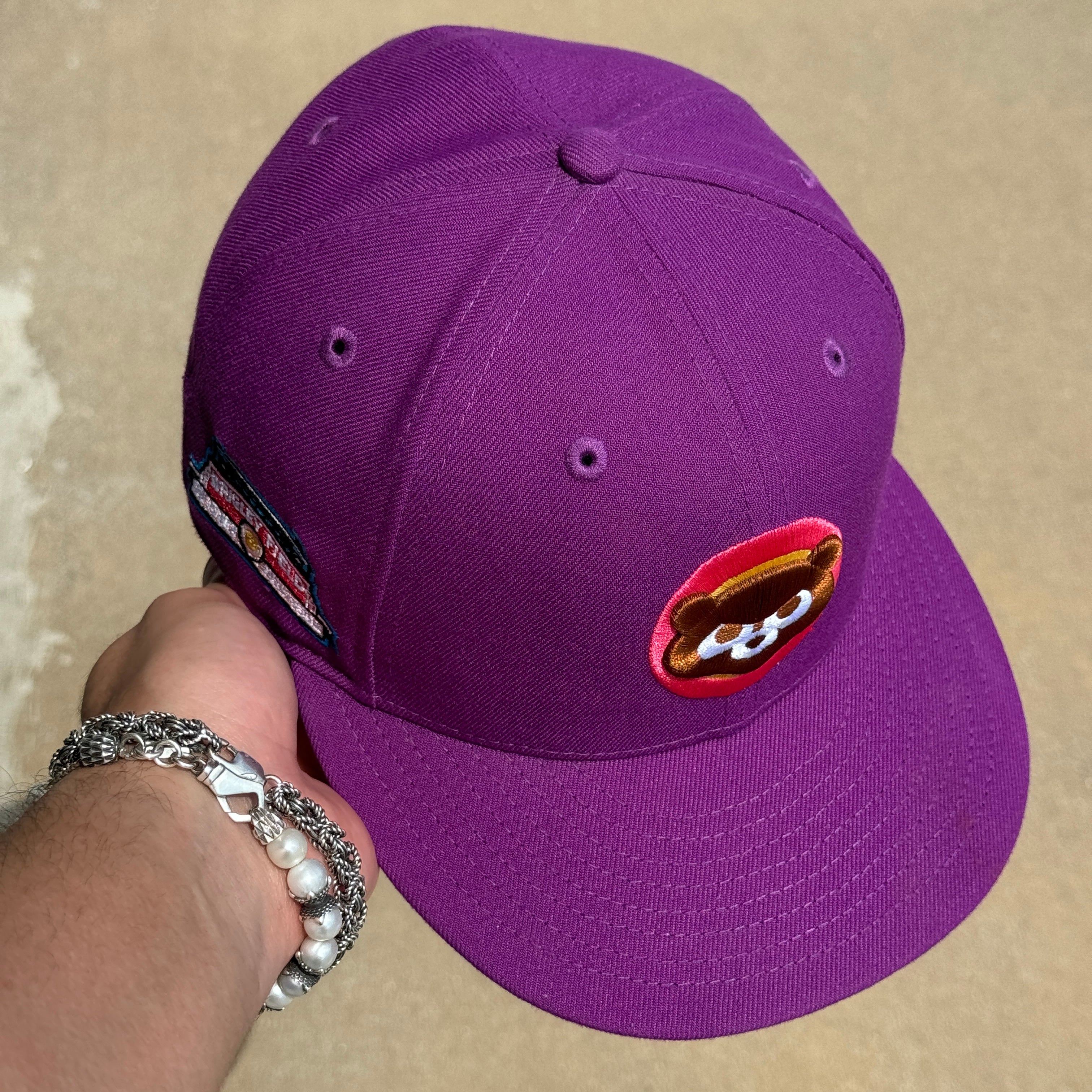 USED 1/4 Purple Chicago Cubs Wrigley Field 59fifty New Era Fitted Hat Cap