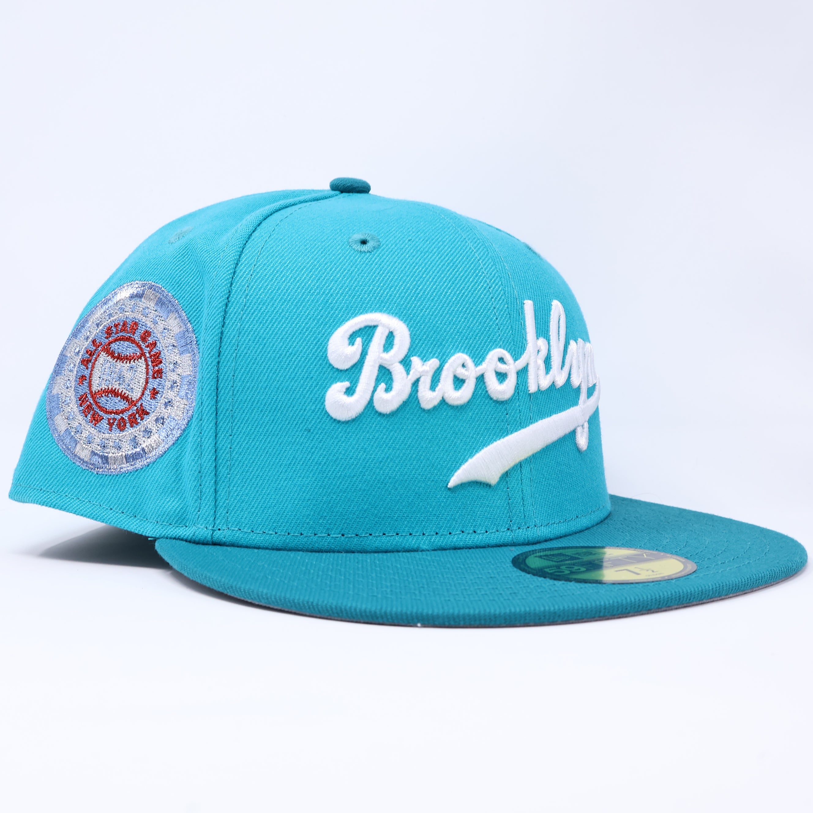 NWT 1/2 Teal Brooklyn Dodgers 1942 All Star Game 59fifty New Era Fitted Hat Cap