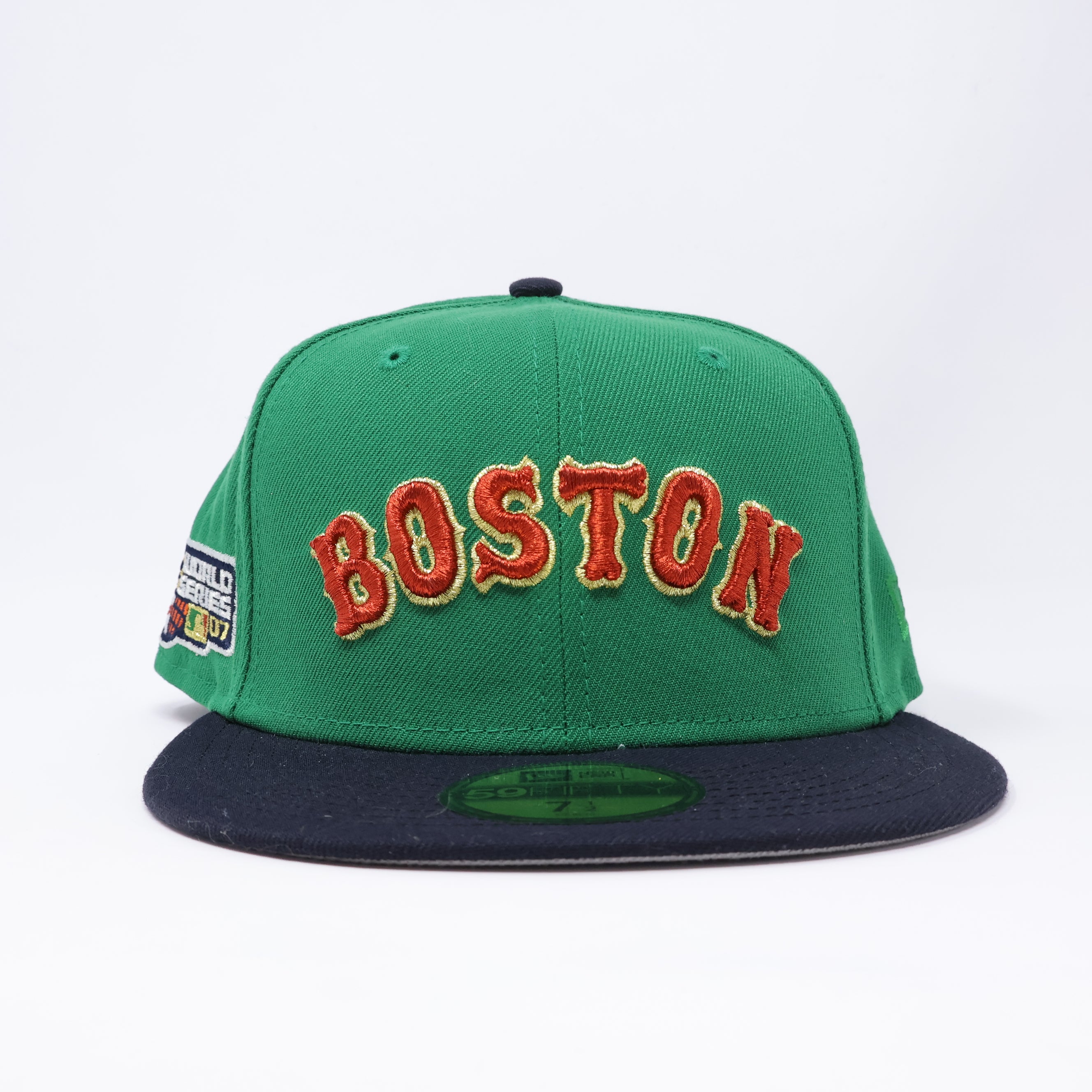 NWT 1/2 Green Boston Red Sox 2007 World Series 59fifty New Era Fitted Hat Cap