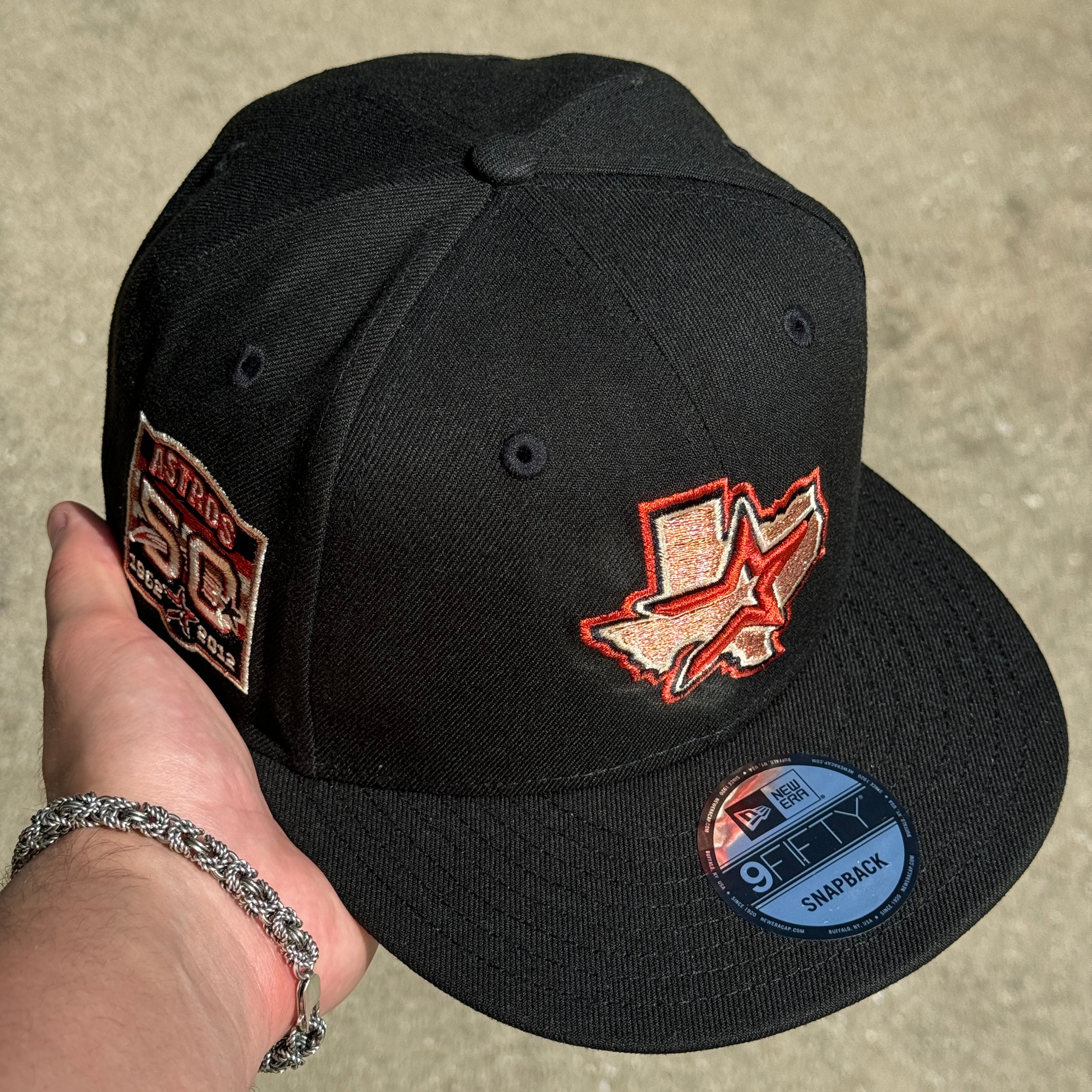 Black Houston Astros 50 Years 9fifty Snapback New Era Cap Hat Dad Sun Adjustable