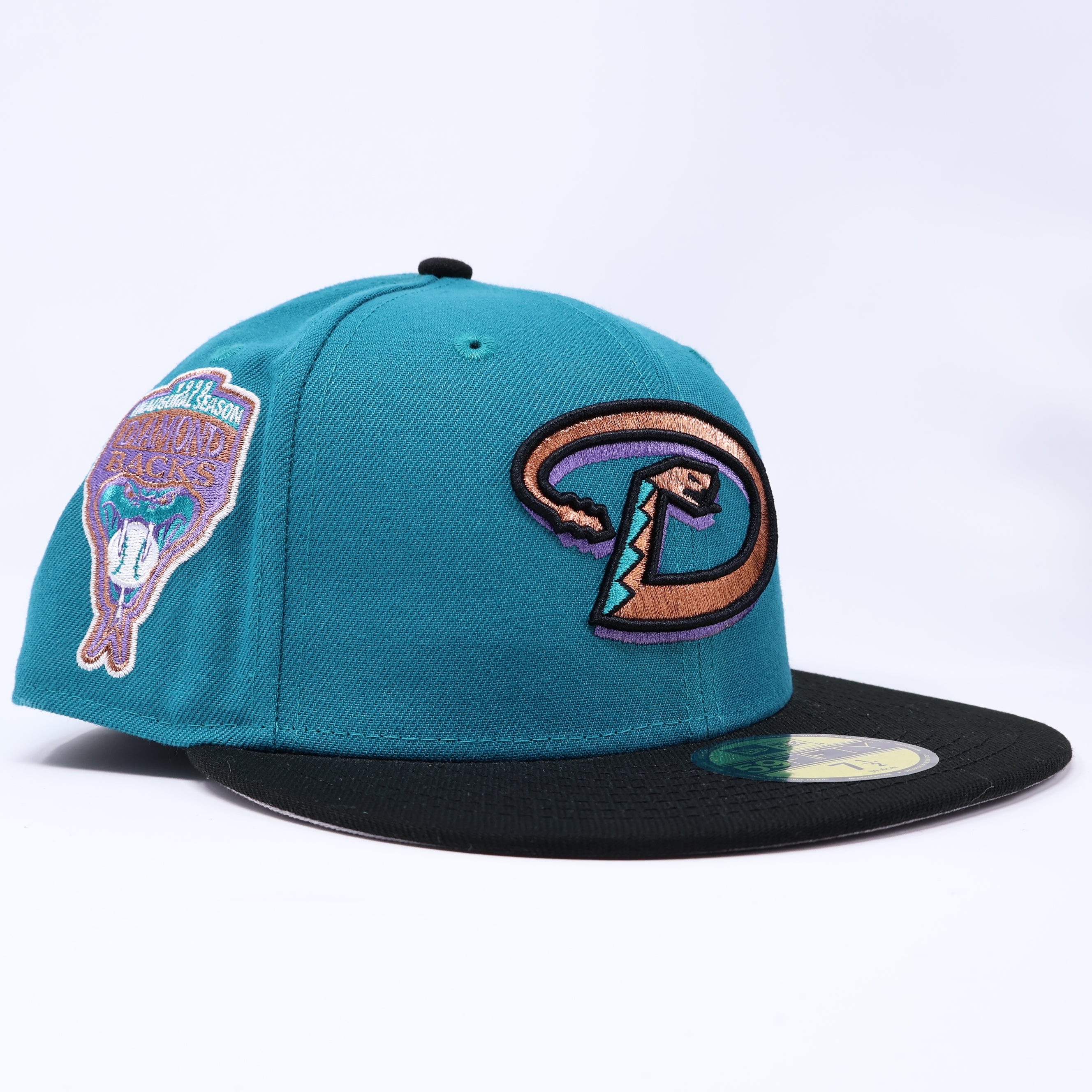 NEW 1/2 Teal Arizona Diamondbacks 1998 Inaugural Hatclub 59fifty New Era Fitted Hat Cap