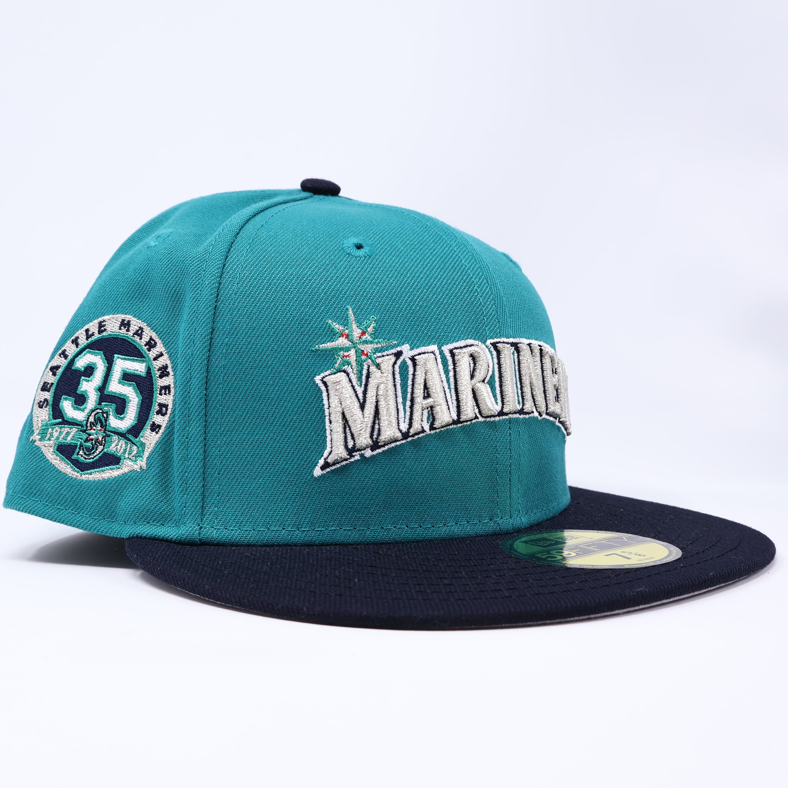 7 5/8 Green Seattle Mariners 35 Years 1977 2012 Hatclub 59fifty New Era Fitted Cap Hat