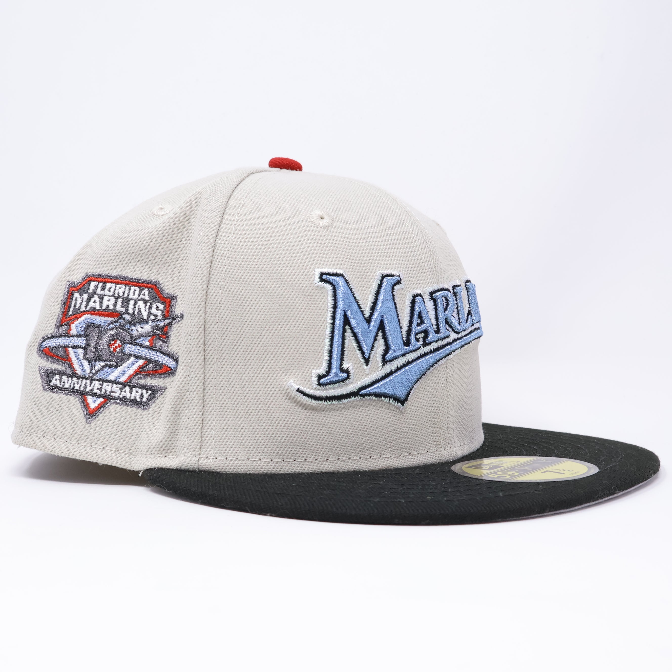 NWT 1/2 Stone Florida Marlins 10th Anniversary 59fifty New Era Fitted Hat Cap