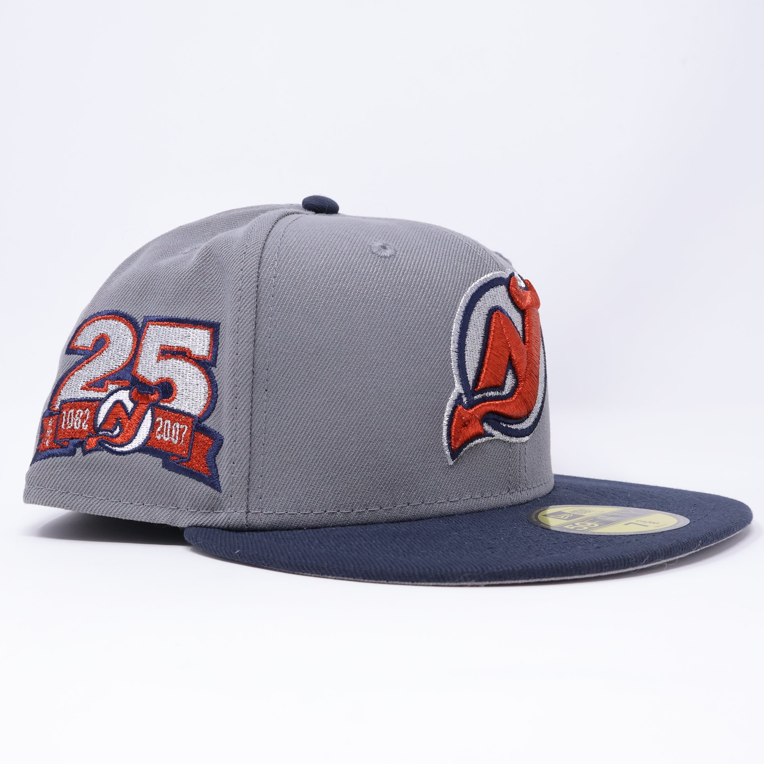 NWT 3/8 Gray New Jersey Devils 25th Anniversary 59fifty New Era Fitted Hat Cap