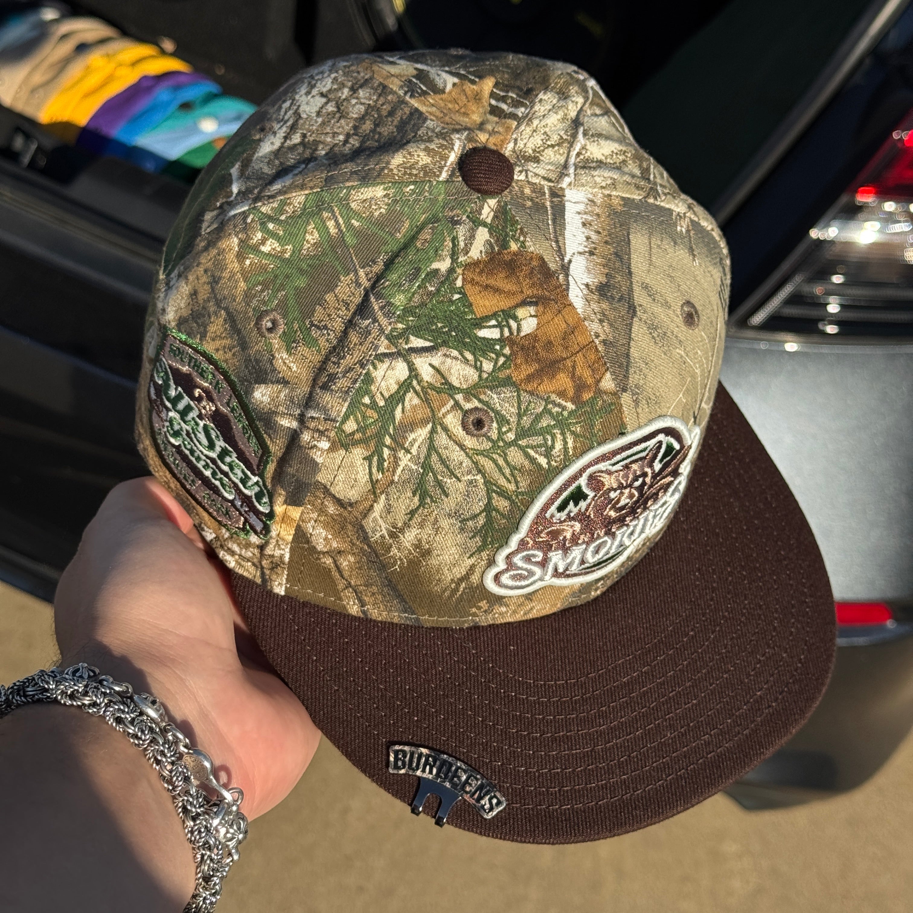 USED 1/8 Camo Realtree Tennessee Smokies Minor League 59fifty New Era Fitted Hat Cap