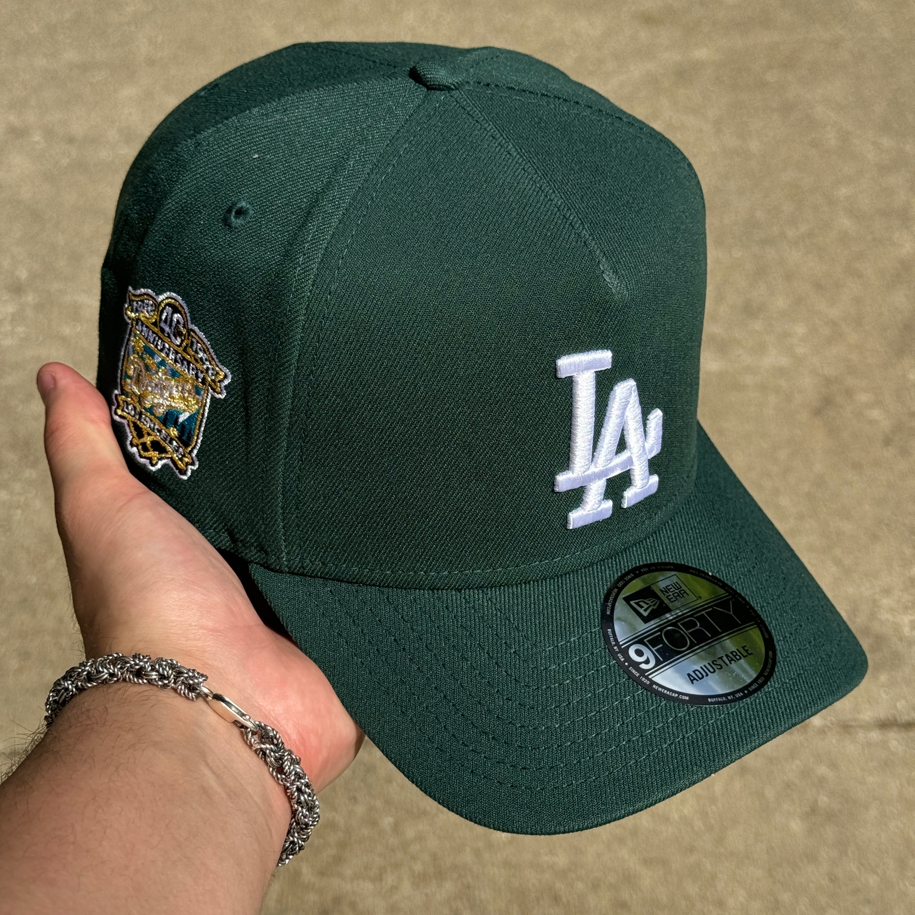 Green Los Angeles Dodgers 40th Anniversary Adjustable 9Forty New Era Cap Hat Sun Dad