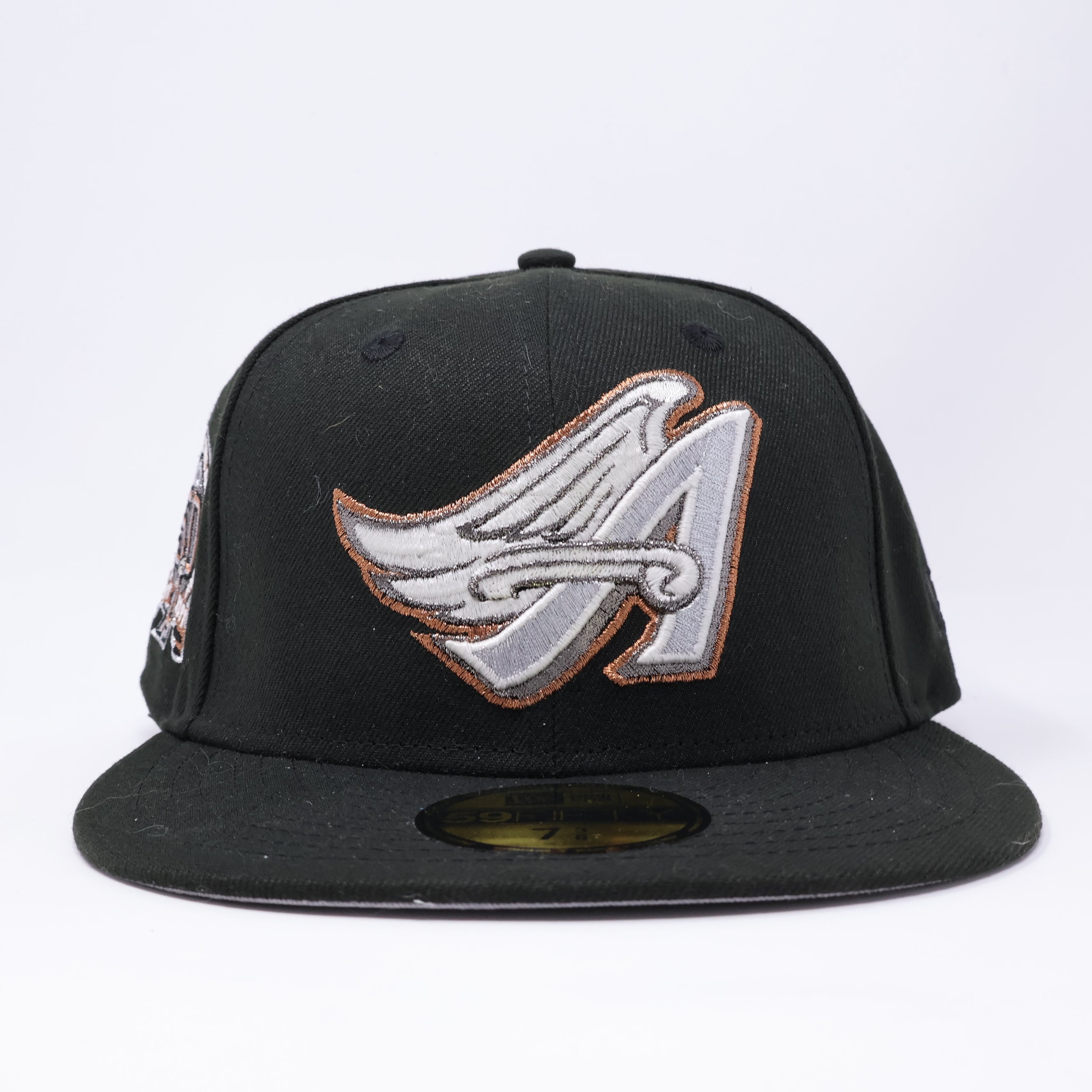 NWT 3/8 Black Los Angeles Angels 50th Anniversary 59fifty New Era Fitted Hat Cap