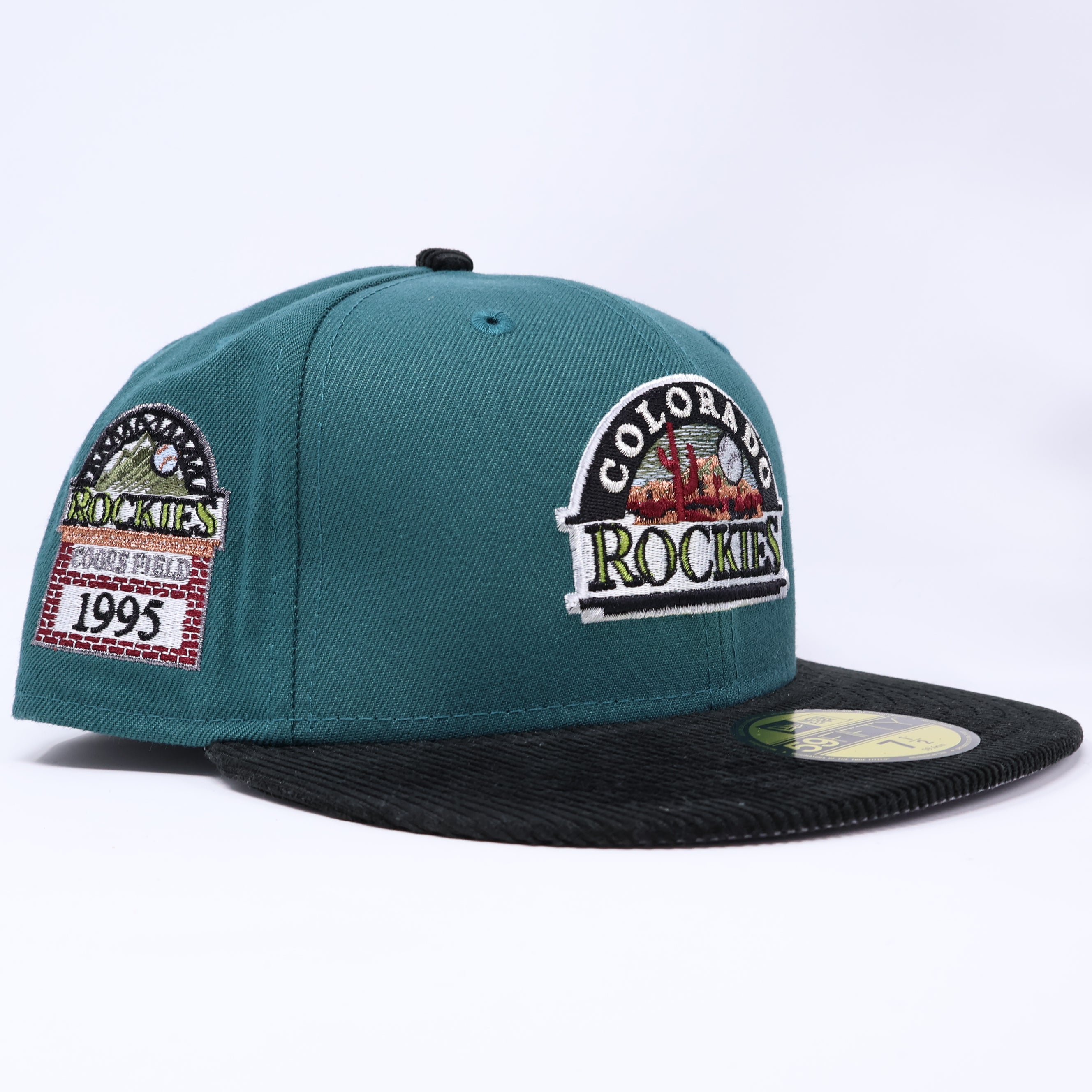 7 1/2 NEW Green Corduroy Colorado Rockies 1995 Coors Field 59fifty New Era Fitted Cap Hat