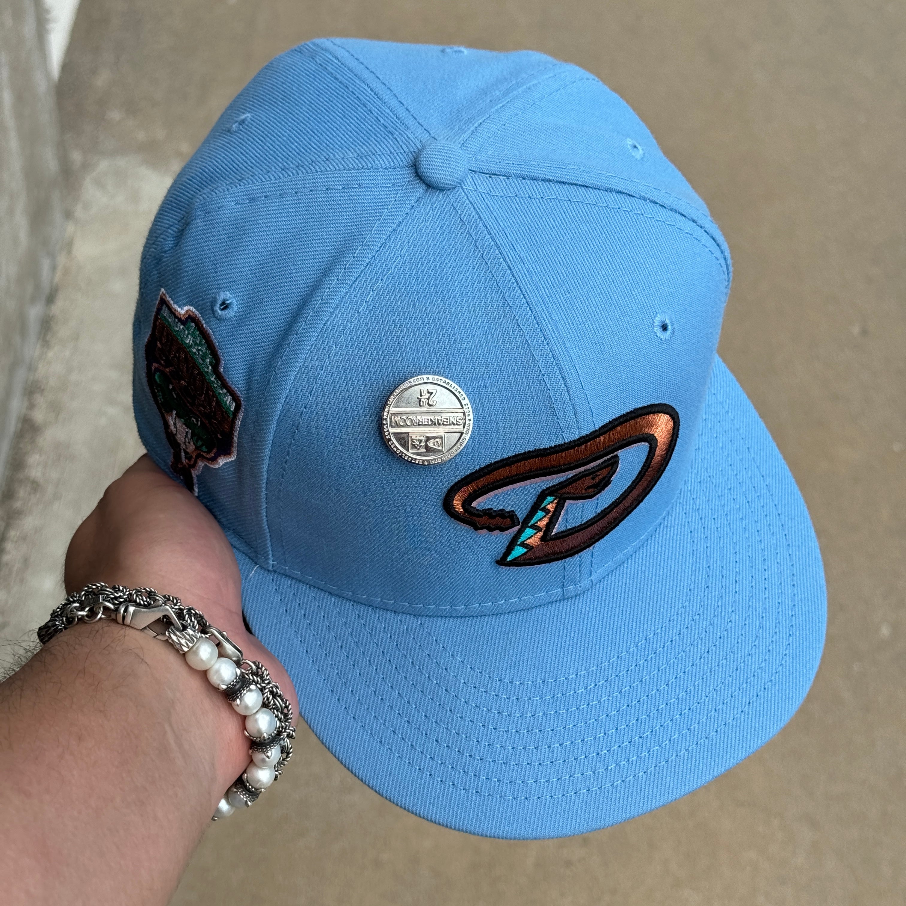 USED 1/4 Blue Arizona Diamondbacks 1998 Inaugural Season 59fifty New Era Fitted Hat Cap