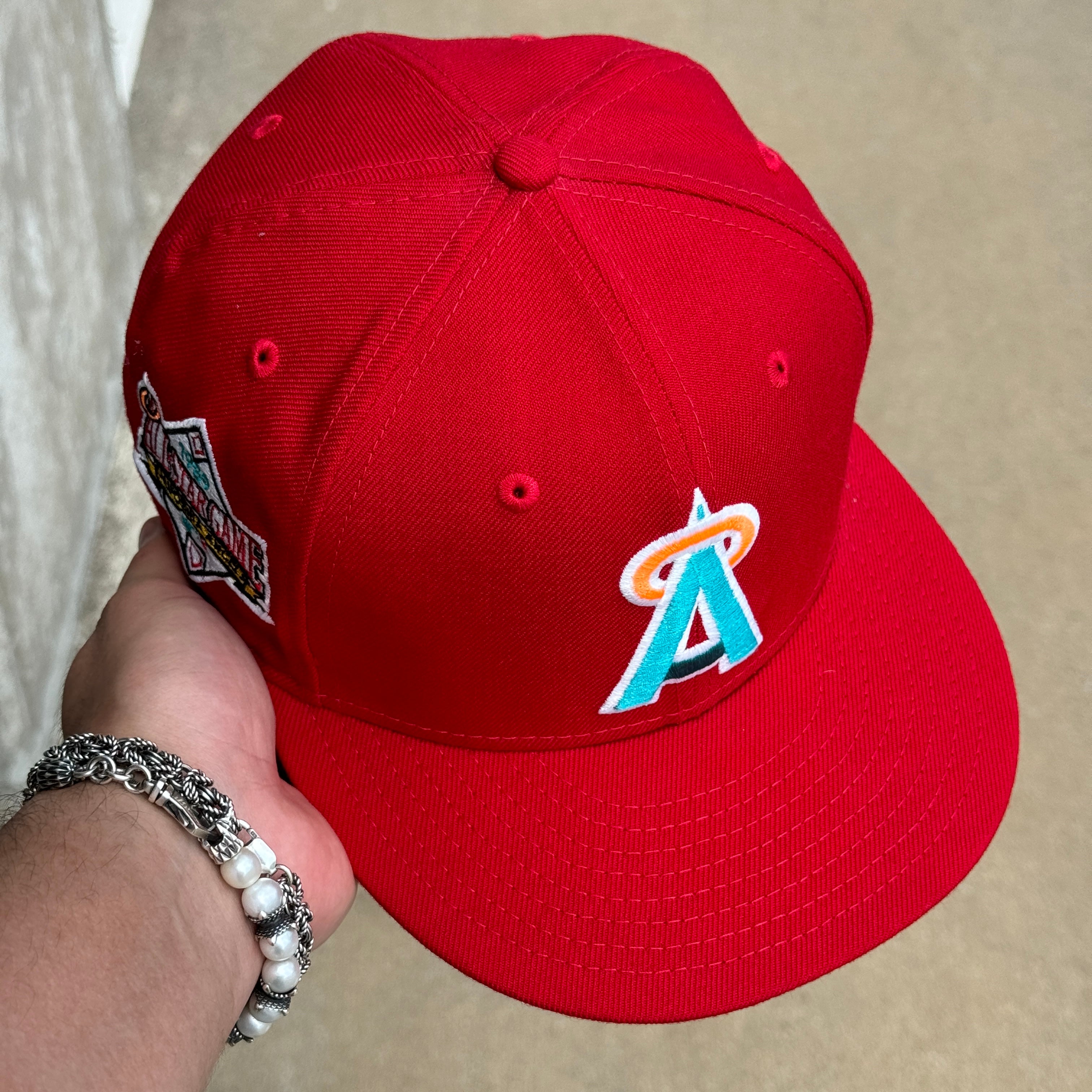 USED 1/4 Red California Angels 1989 All Star Game 59fifty New Era Fitted Hat Cap