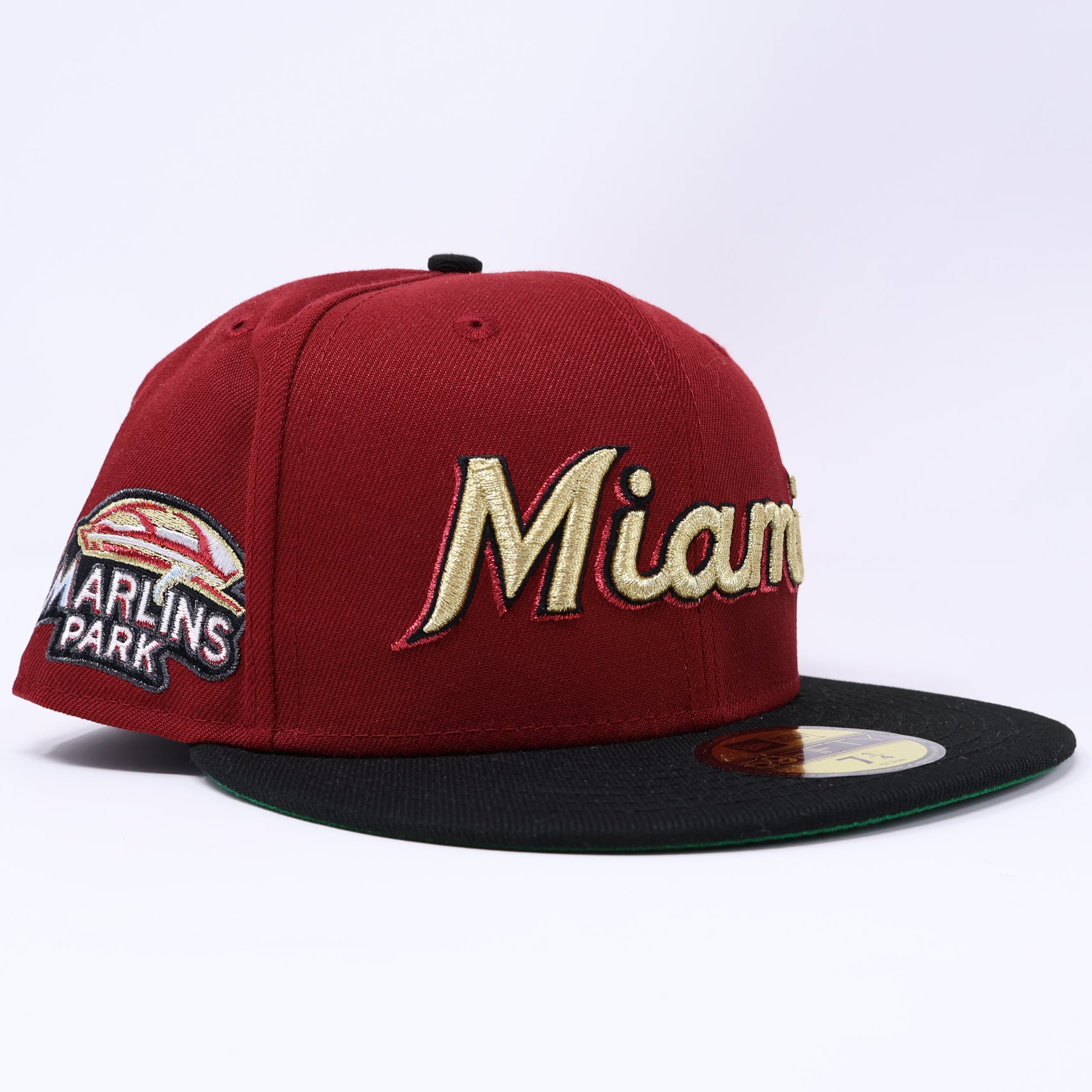 NWT 1/4 Maroon Miami Marlins Park Stadium 59fifty New Era Fitted Hat Cap
