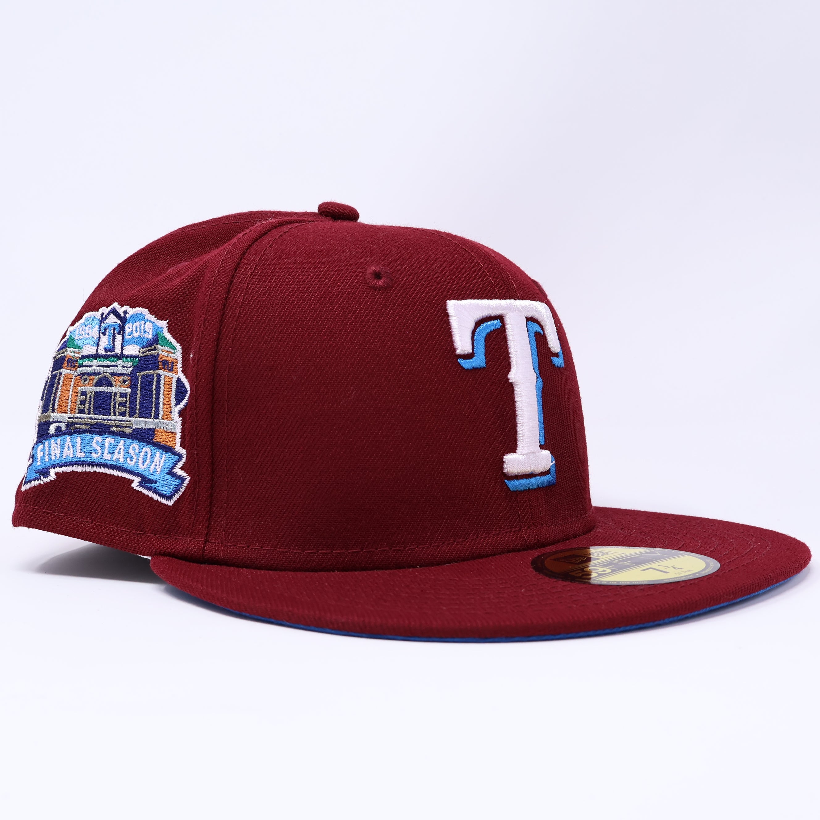 NWT 1/4 Maroon Dallas Texas Rangers Final Season 59fifty New Era Fitted Hat Cap