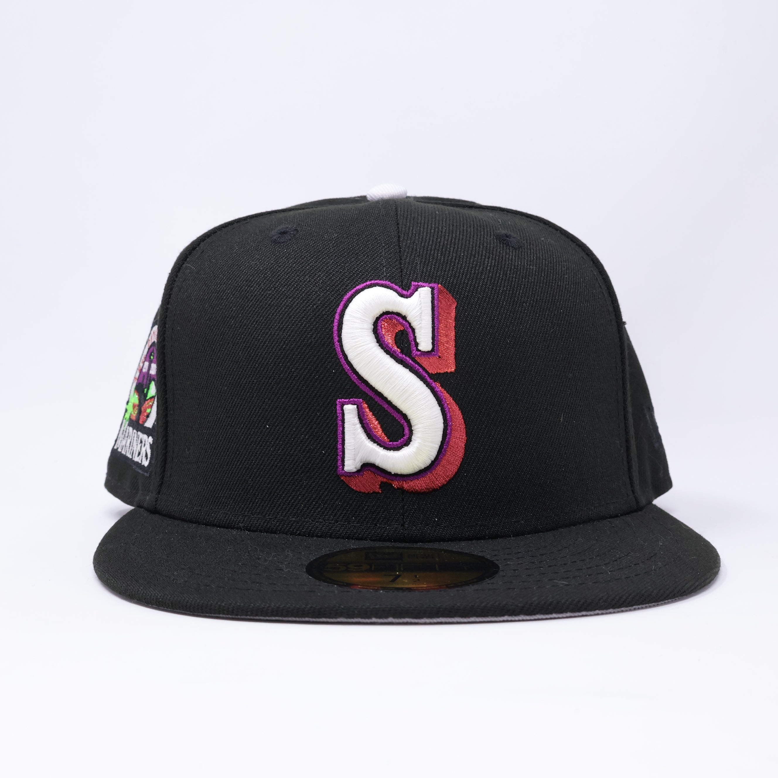 NWT 1/2 Black Seattle Mariners 30th Anniversary 59fifty New Era Fitted Hat Cap