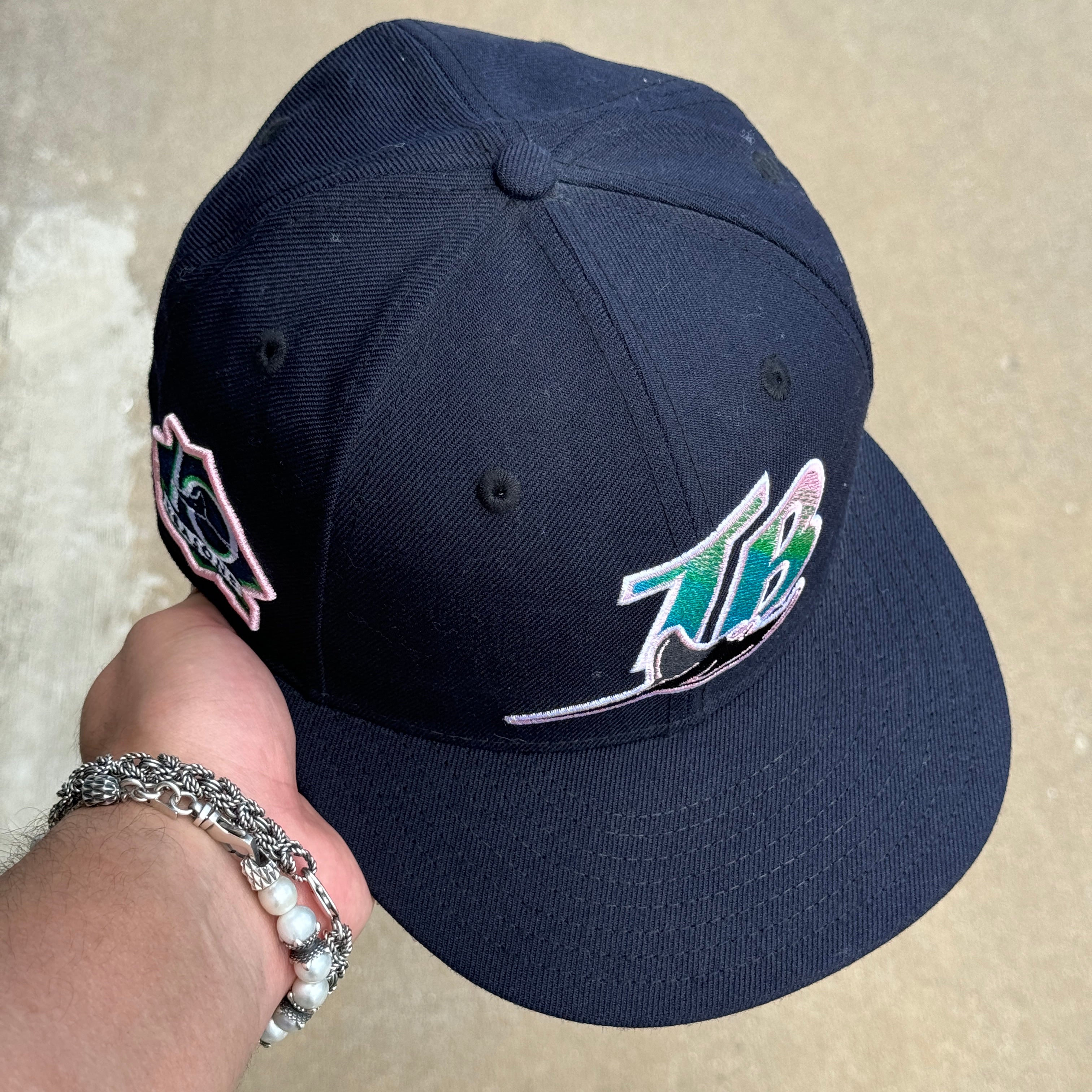 USED 1/4 Navy Tampa Devil Rays 10 Season 59fifty New Era Fitted Hat Cap