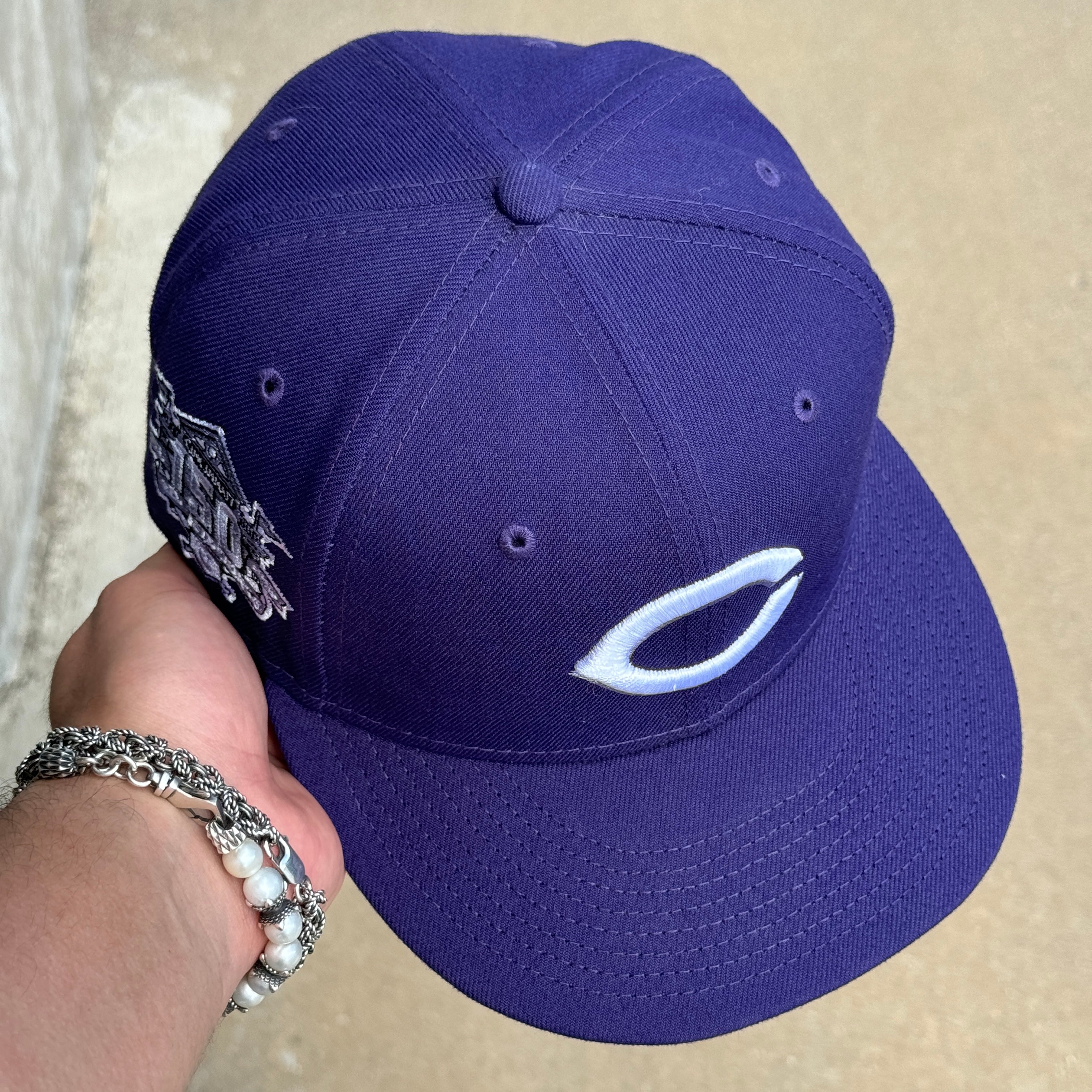 USED 1/4 Purple Cincinnati Twins 150th Anniversary 59fifty New Era Fitted Hat Cap