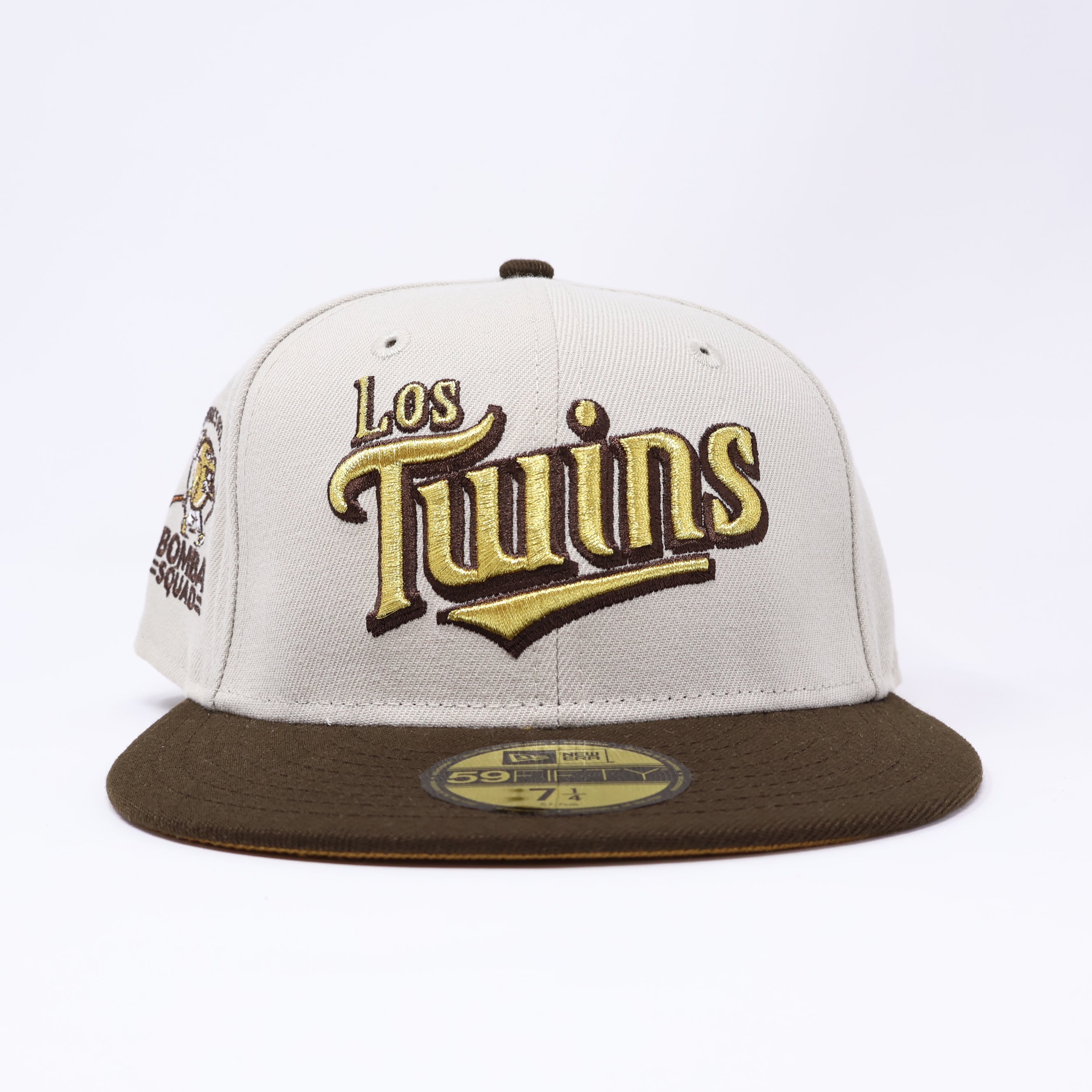 NWT 1/4 Stone Los Twins Bomba Squad 59fifty New Era Fitted Hat Cap