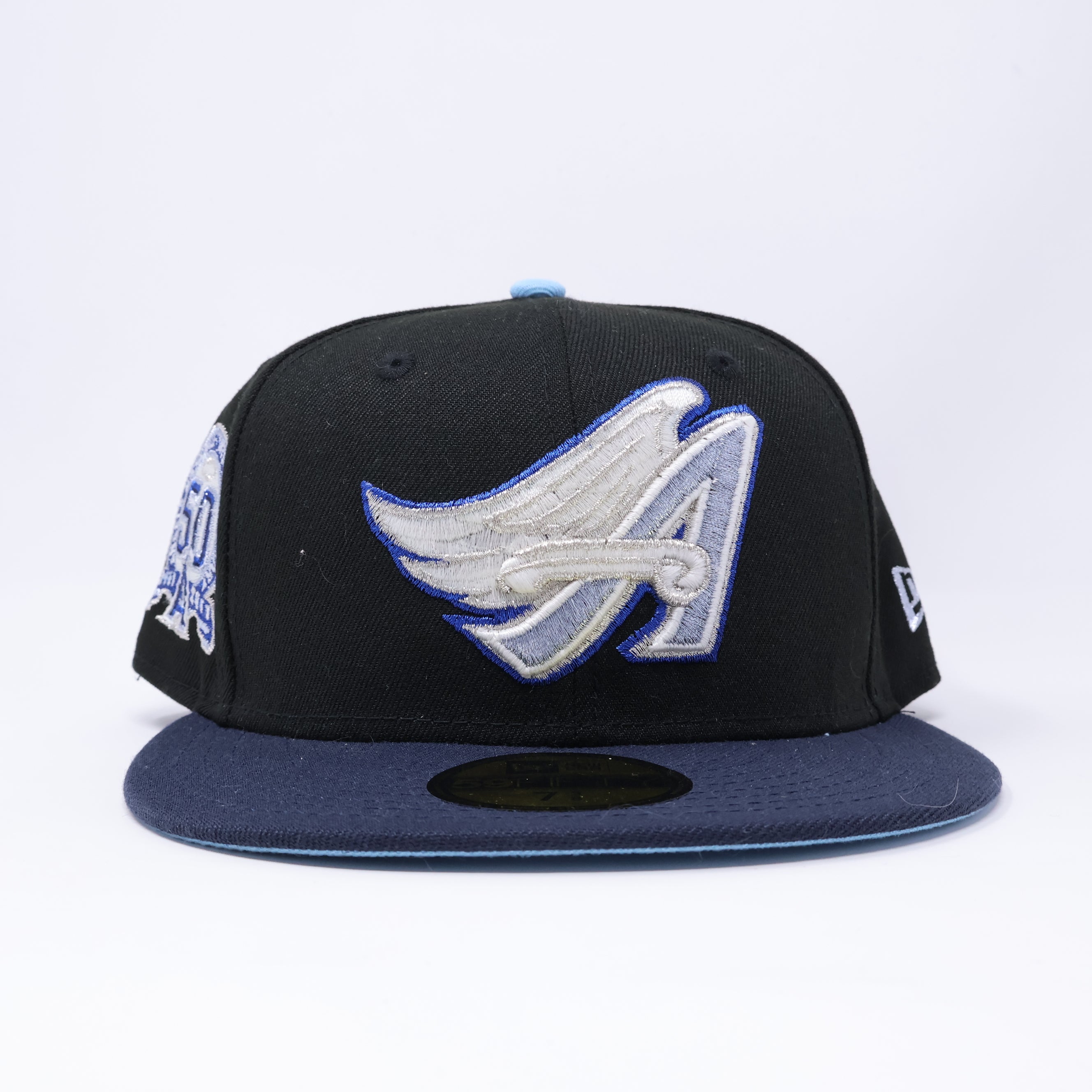 NWT 3/8 Black Los Angeles Angels 50th Anniversary 59fifty New Era Fitted Hat Cap