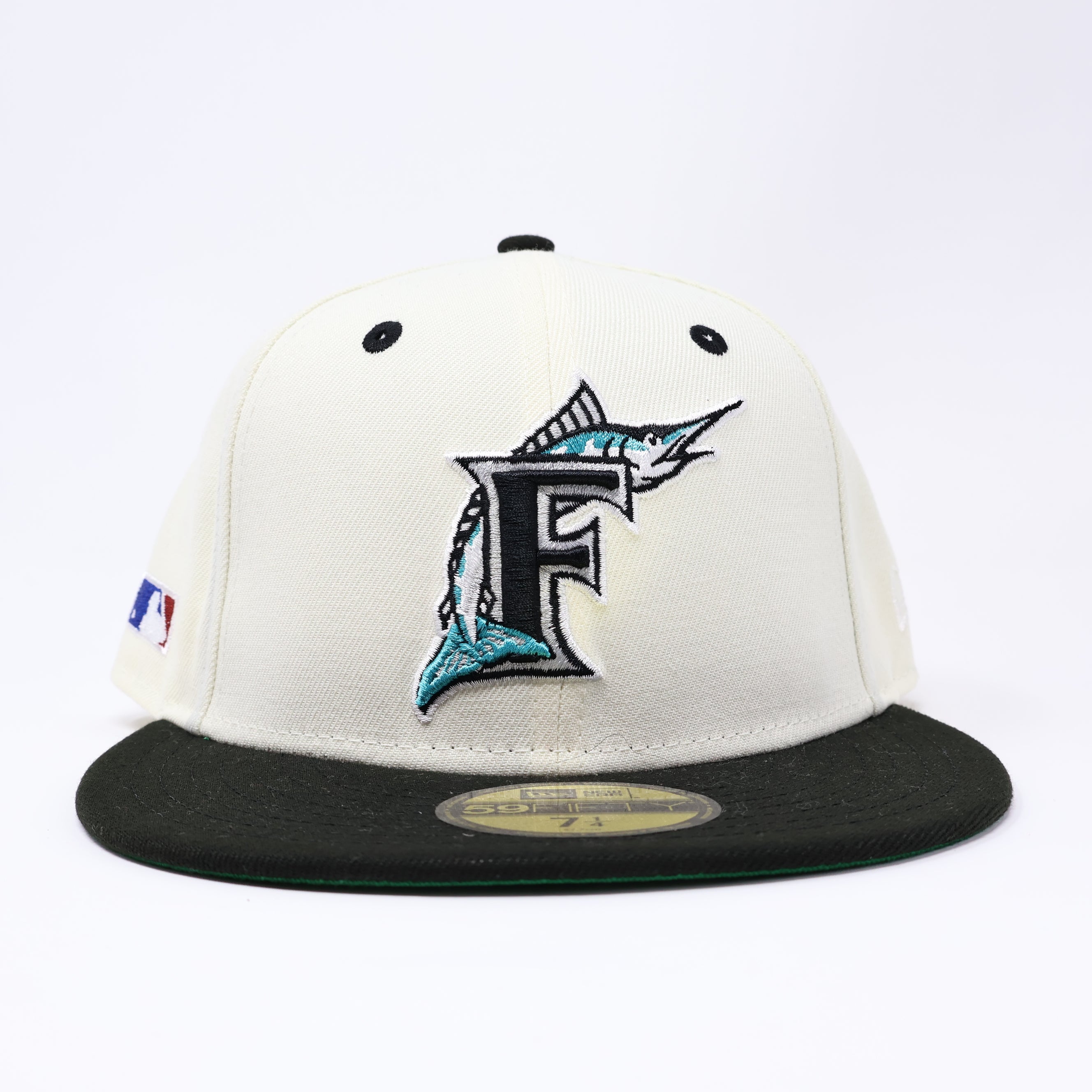 NWT 1/4 Chrome Florida Marlins Simple Clean Dope 59fifty New Era Fitted Hat Cap
