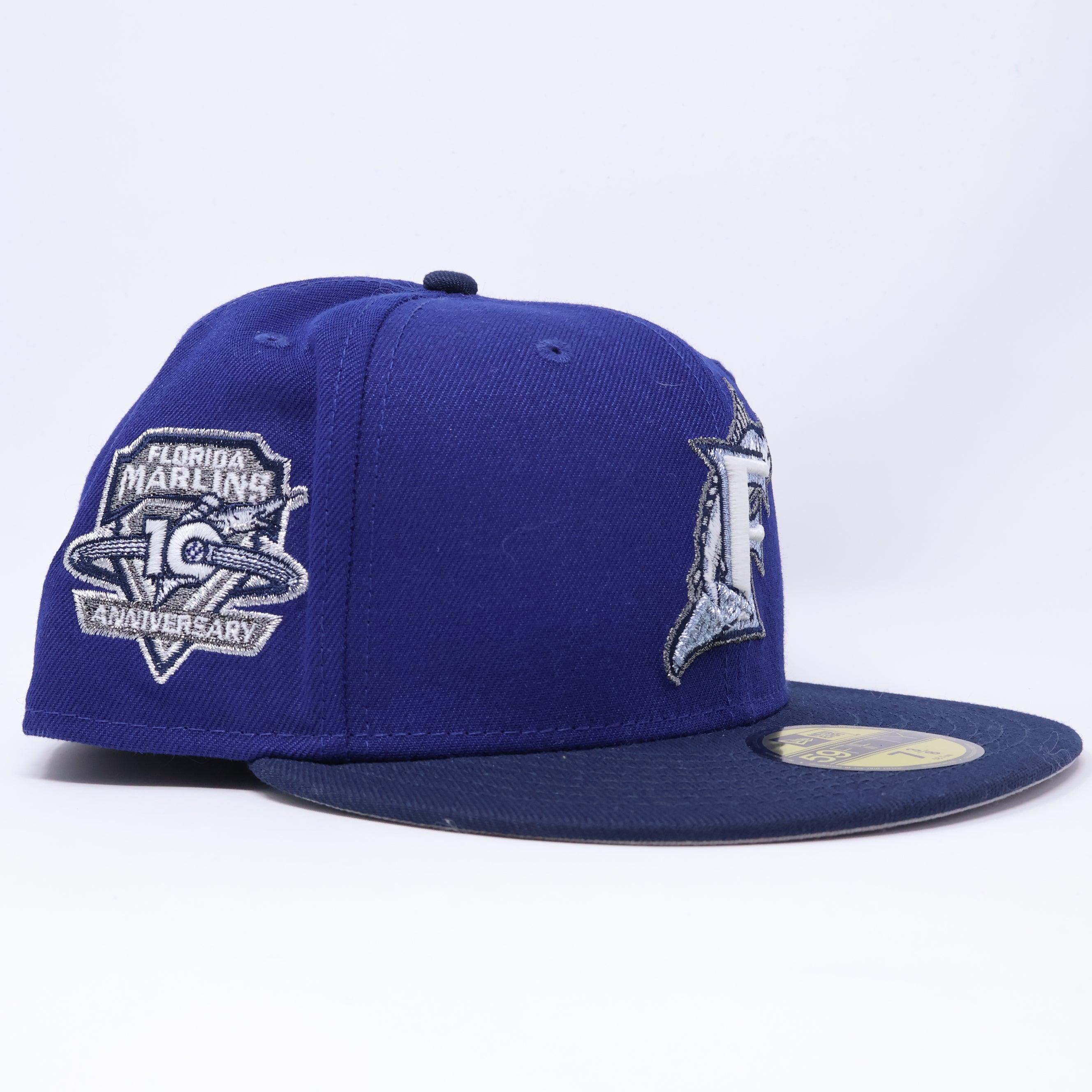 NWT 3/8 Navy Florida Marlins 10th Anniversary 59fifty New Era Fitted Hat Cap