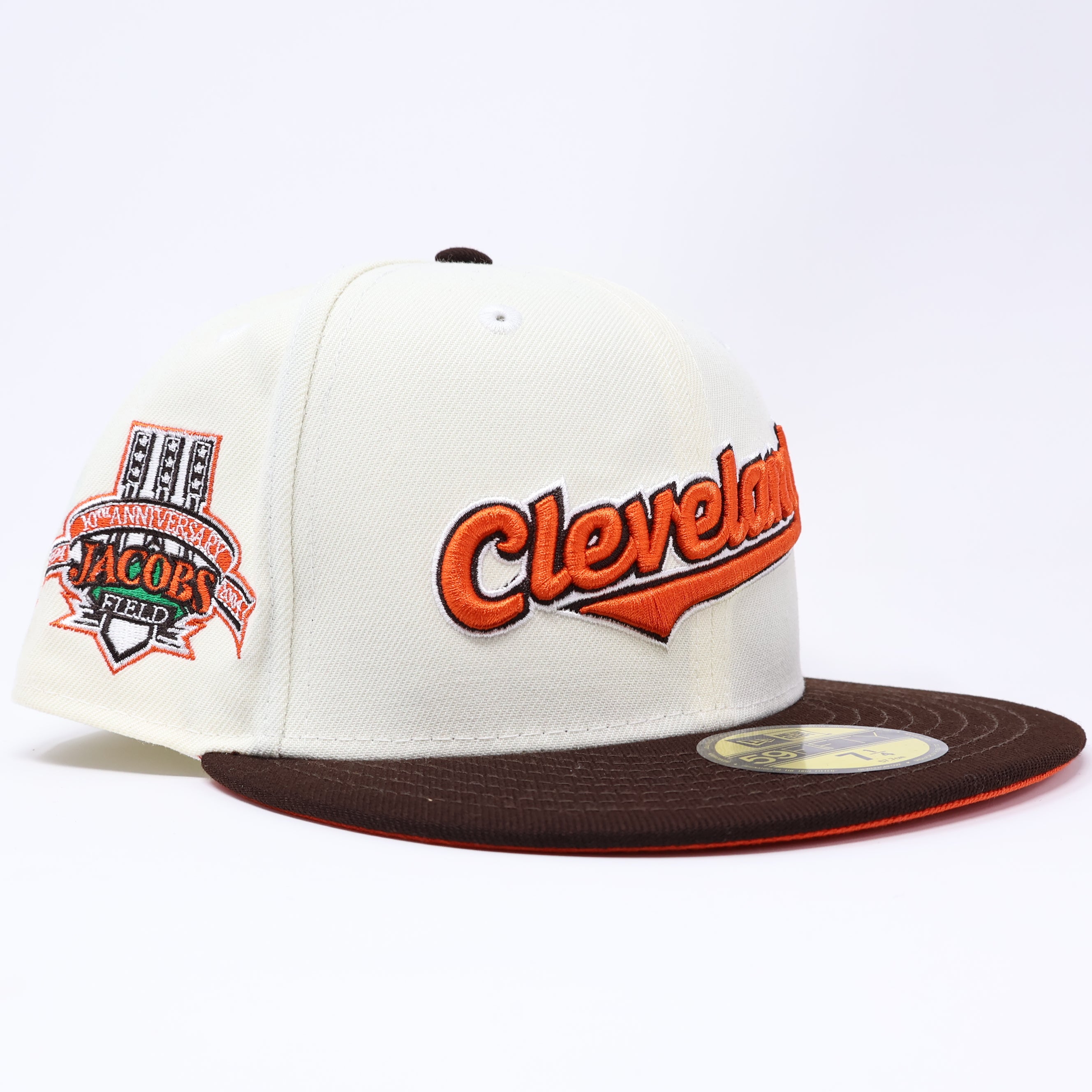 NWT 1/4 Chrome Cleveland Indians Jacobs Field 59fifty New Era Fitted Hat Cap