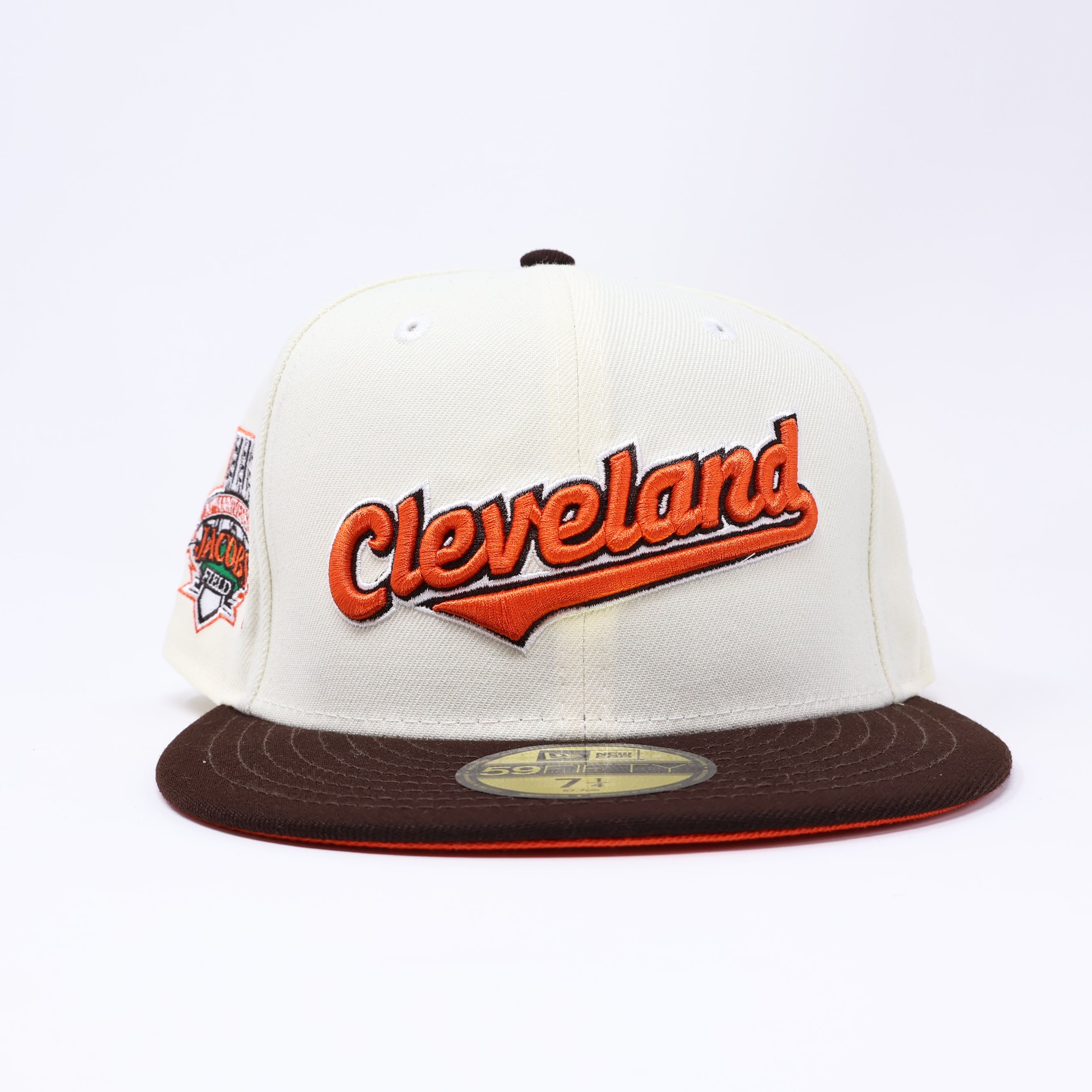 NWT 1/4 Chrome Cleveland Indians Jacobs Field 59fifty New Era Fitted Hat Cap