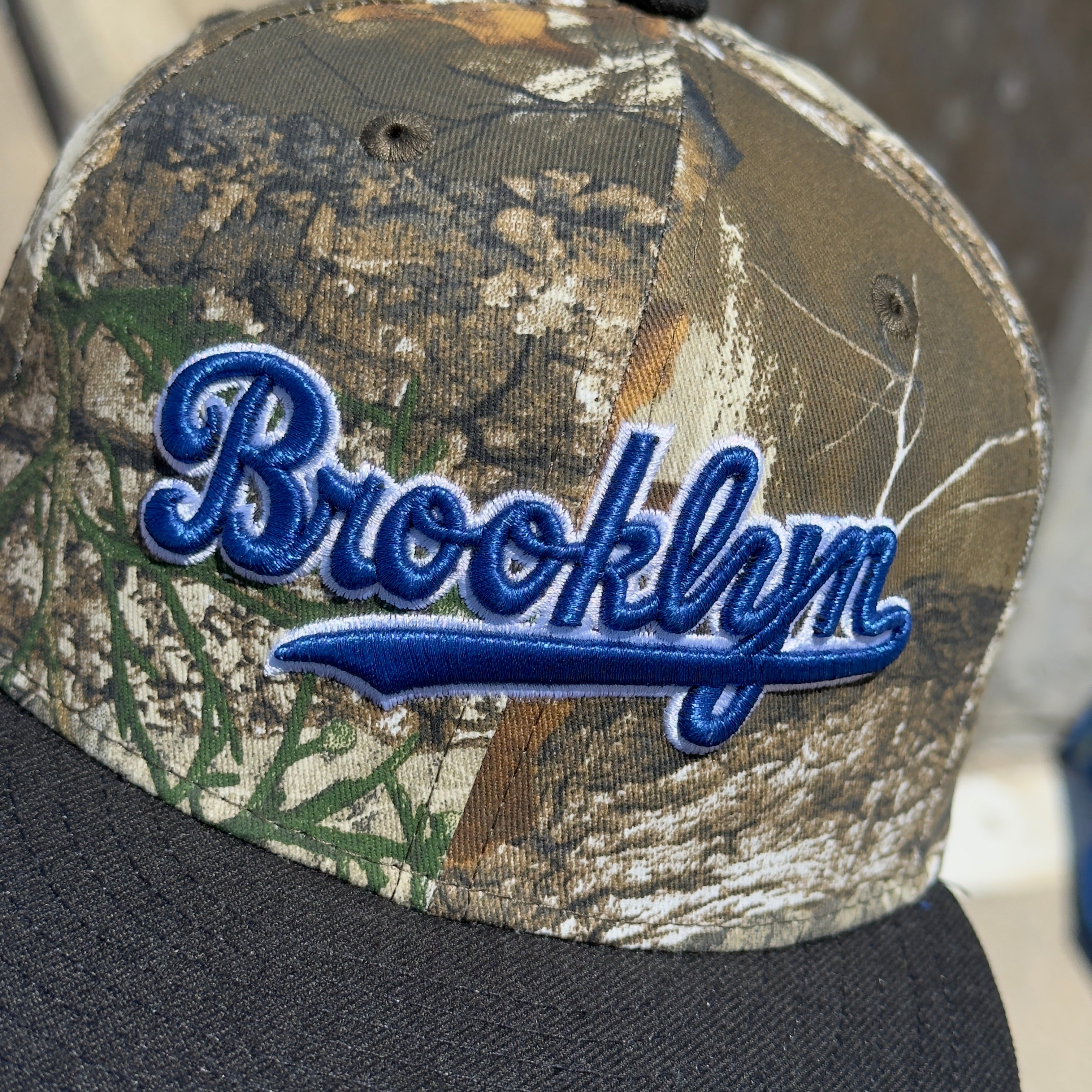 7 1/8 USED Camo Realtree Brooklyn Dodgers New York Jackie Robinson 59fifty New Era Fitted Hat