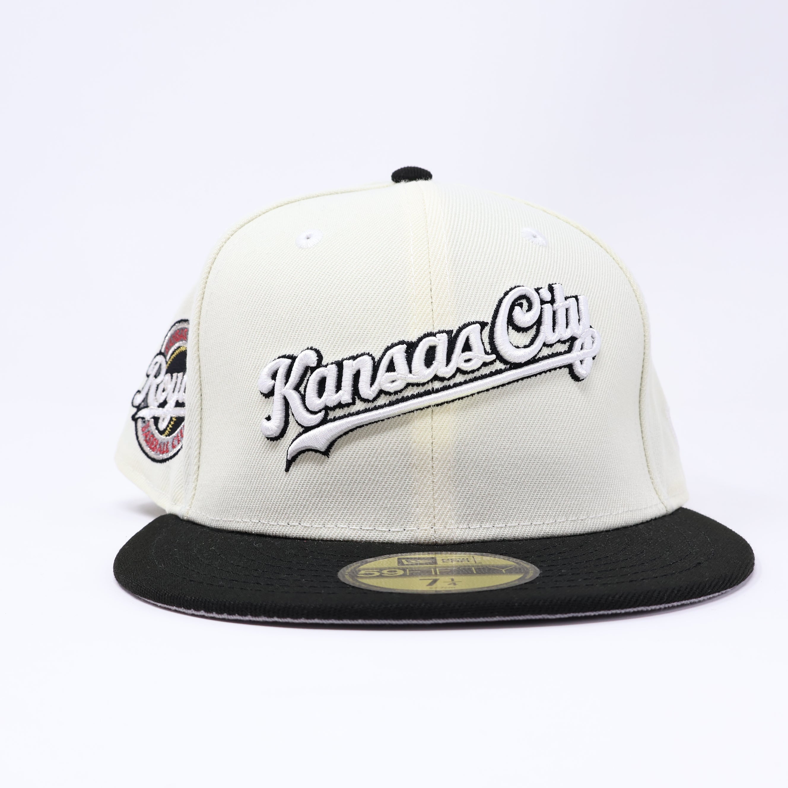 NWT 1/4 Chrome Kansas City Royals Baseball Club 59fifty New Era Fitted Hat Cap
