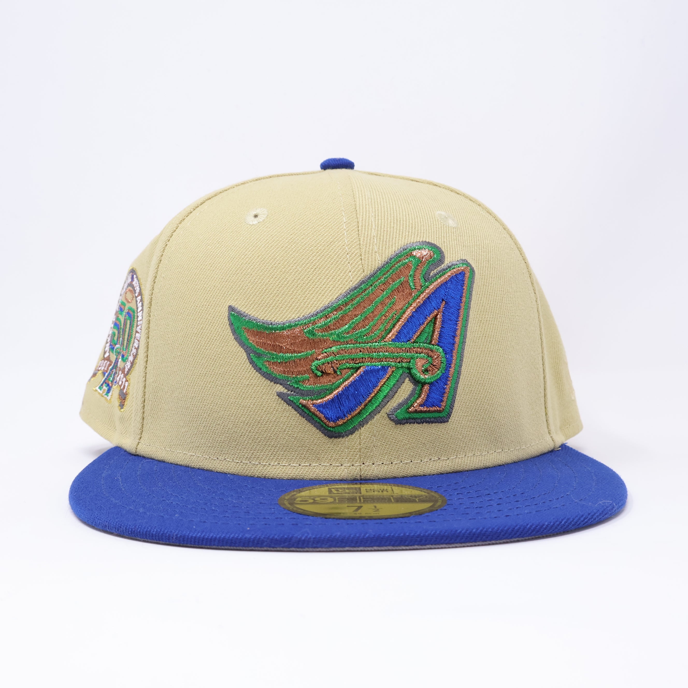 NWT 1/2 Khaki Los Angeles Angels 50th Anniversary 59fifty New Era Fitted Hat Cap