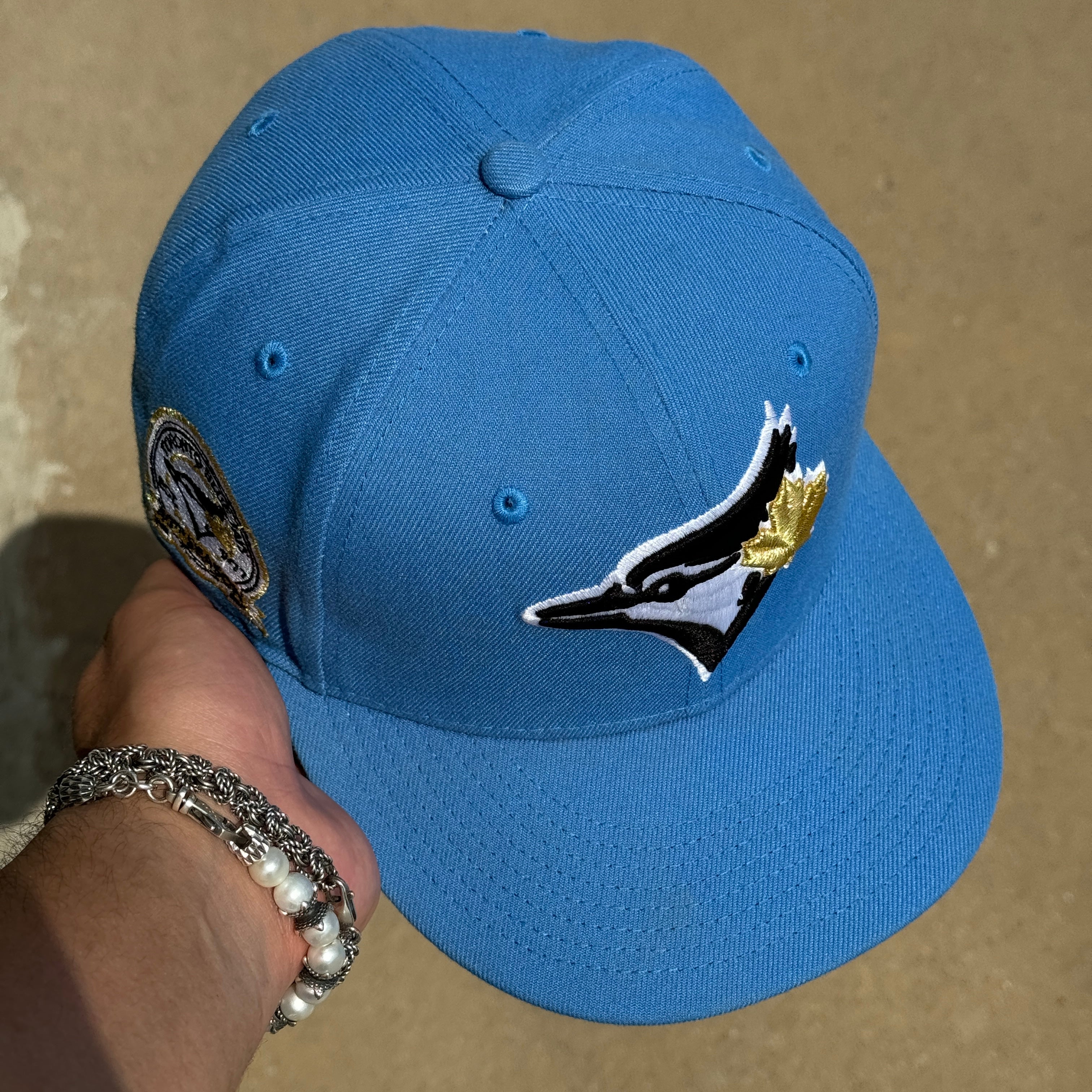 USED 1/4 Blue Toronto Blue Jays 40th Season 59fifty New Era Fitted Hat Cap