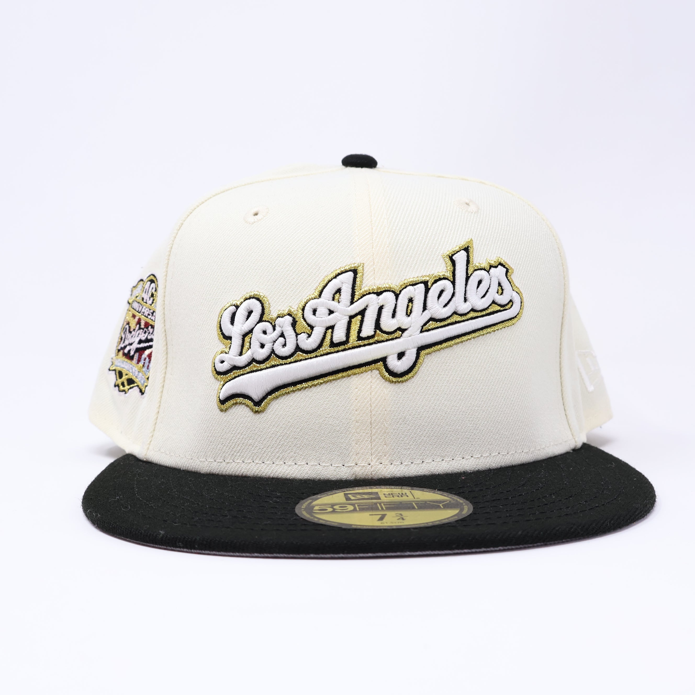 NWT 3/4 Chrome Los Angeles Dodgers 40th Anniversary 59fifty New Era Fitted Hat Cap