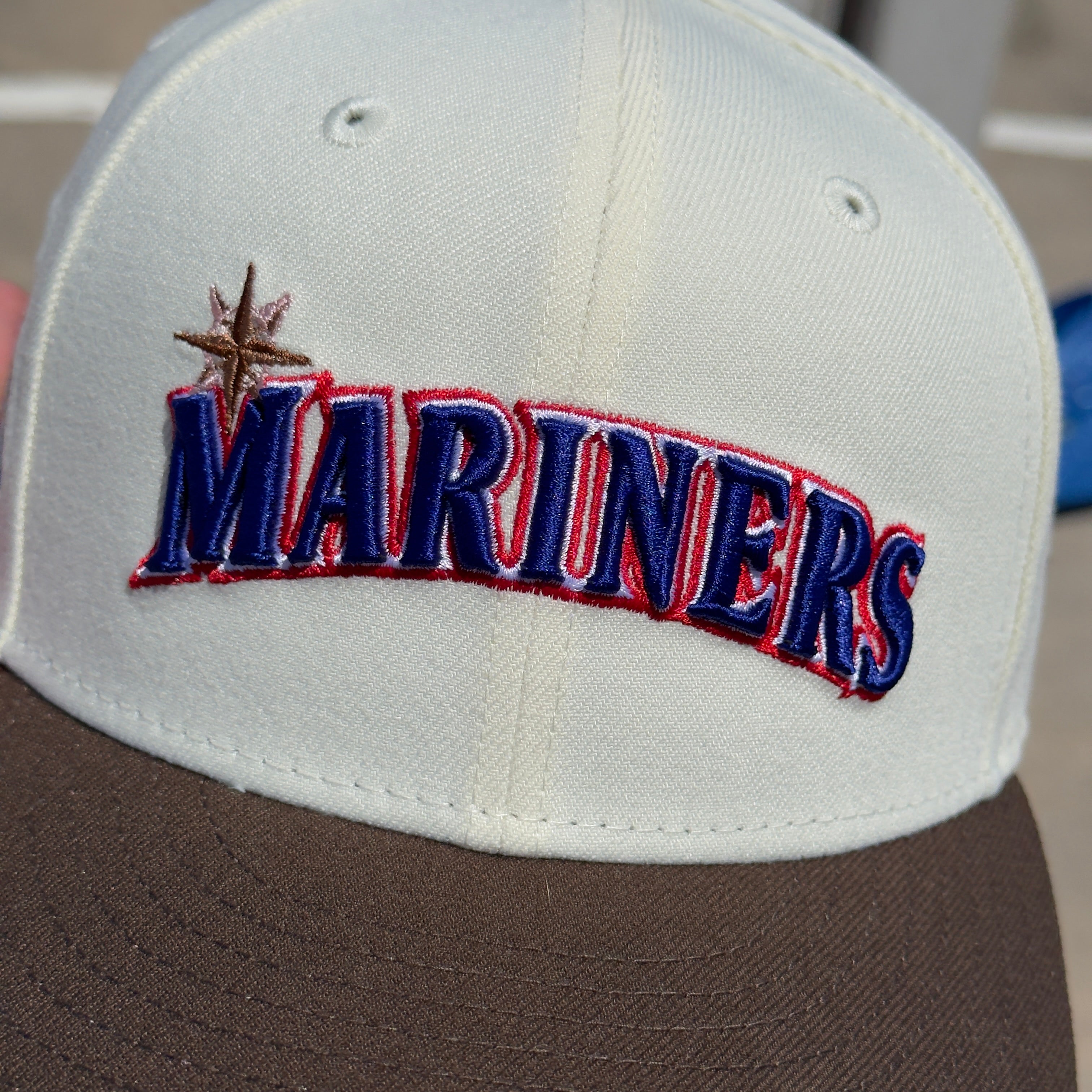 7 1/8 USED Chrome White Seattle Mariners 2001 All Star Game 59fifty New Era Fitted Hat