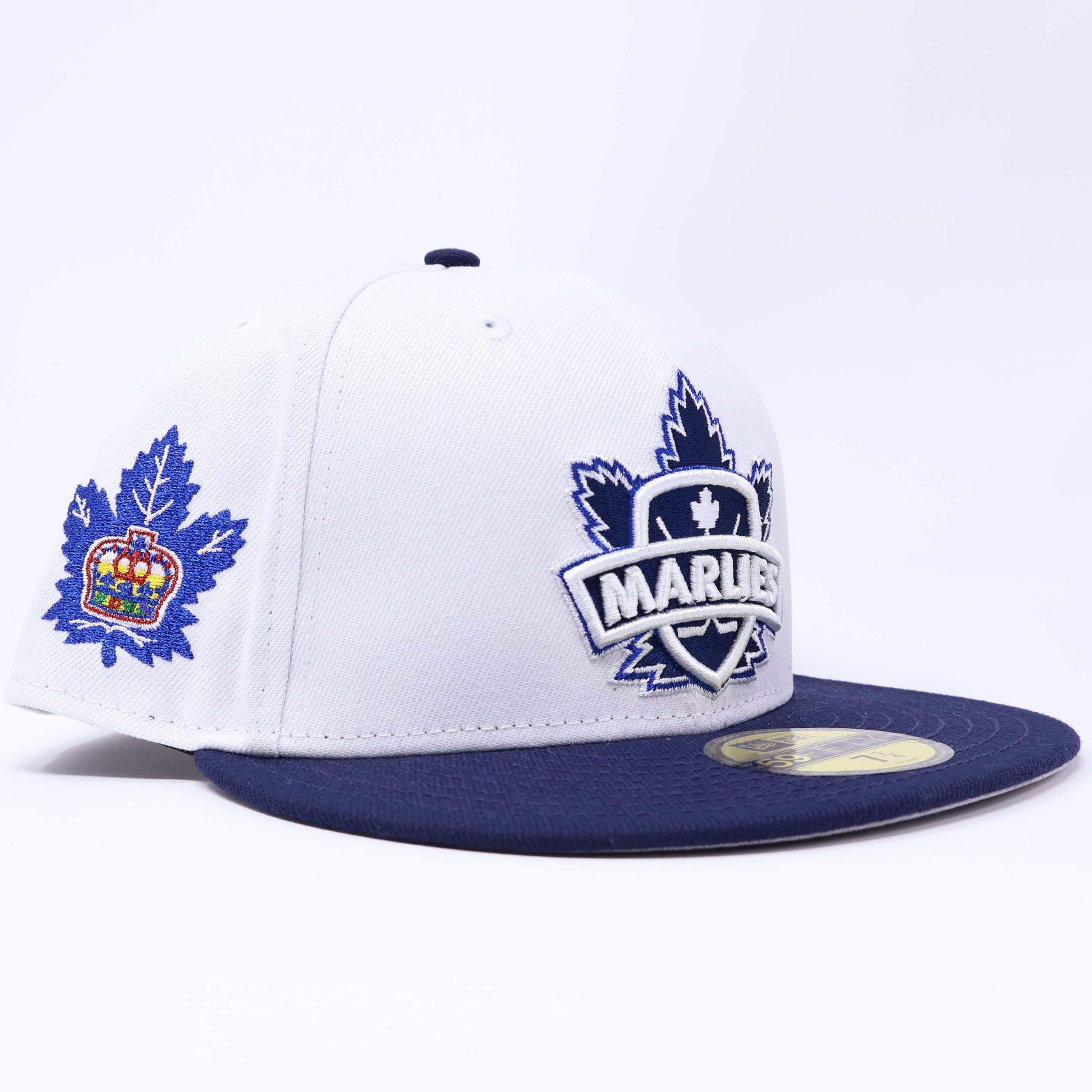 NWT 1/4 White Toronto Marlies AHL NHL 59fifty New Era Fitted Hat Cap