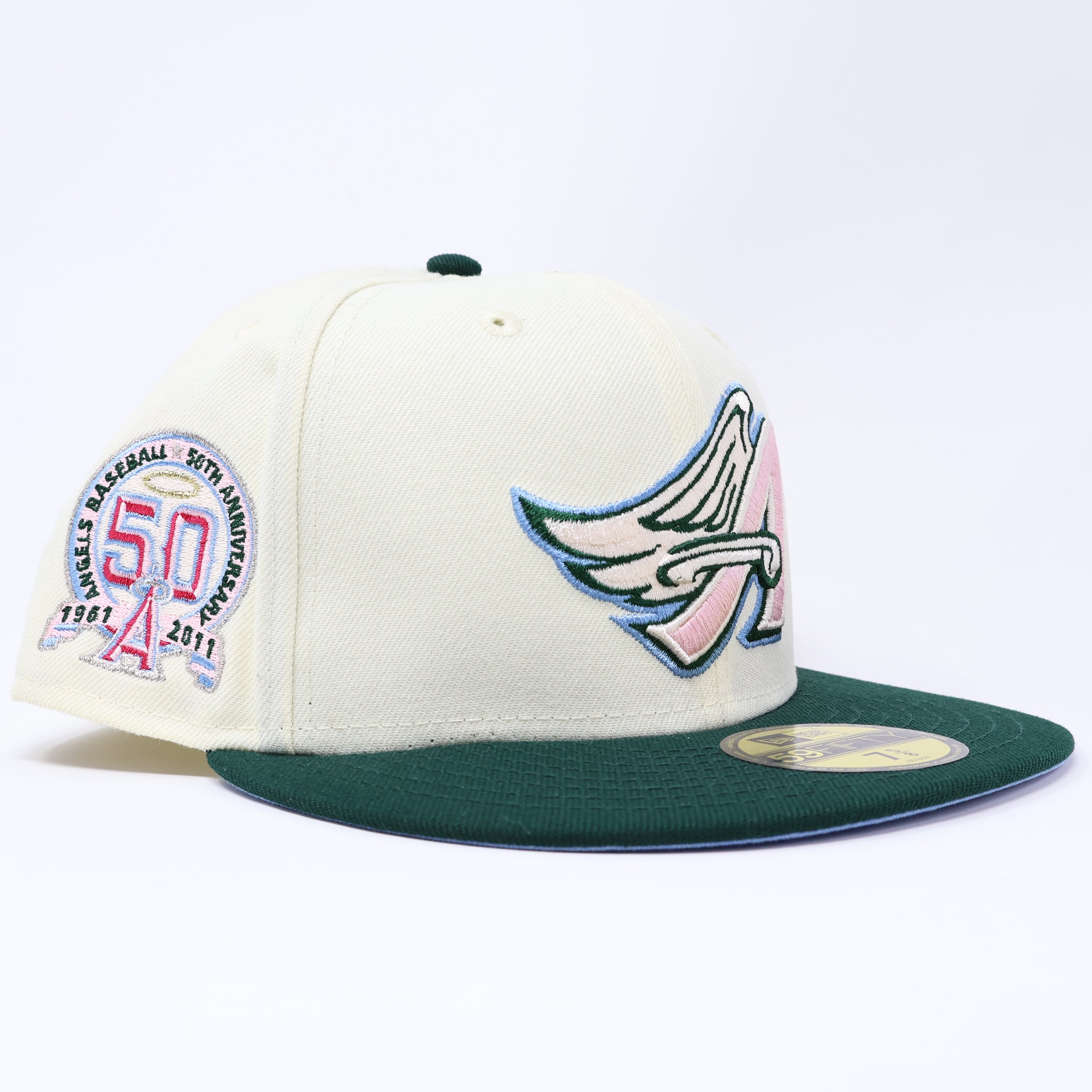 NWT 5/8 Chrome Los Angeles Angels 50th Anniversary 59fifty New Era Fitted Hat Cap