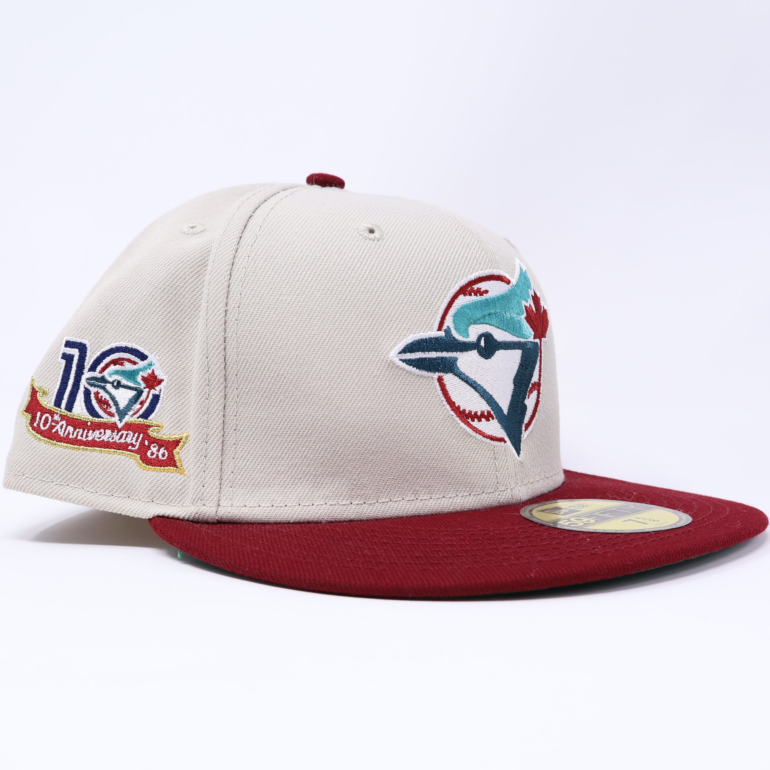 NWT 5/8 Stone Toronto Blue Jays 10th Anniversary 59fifty New Era Fitted Hat Cap