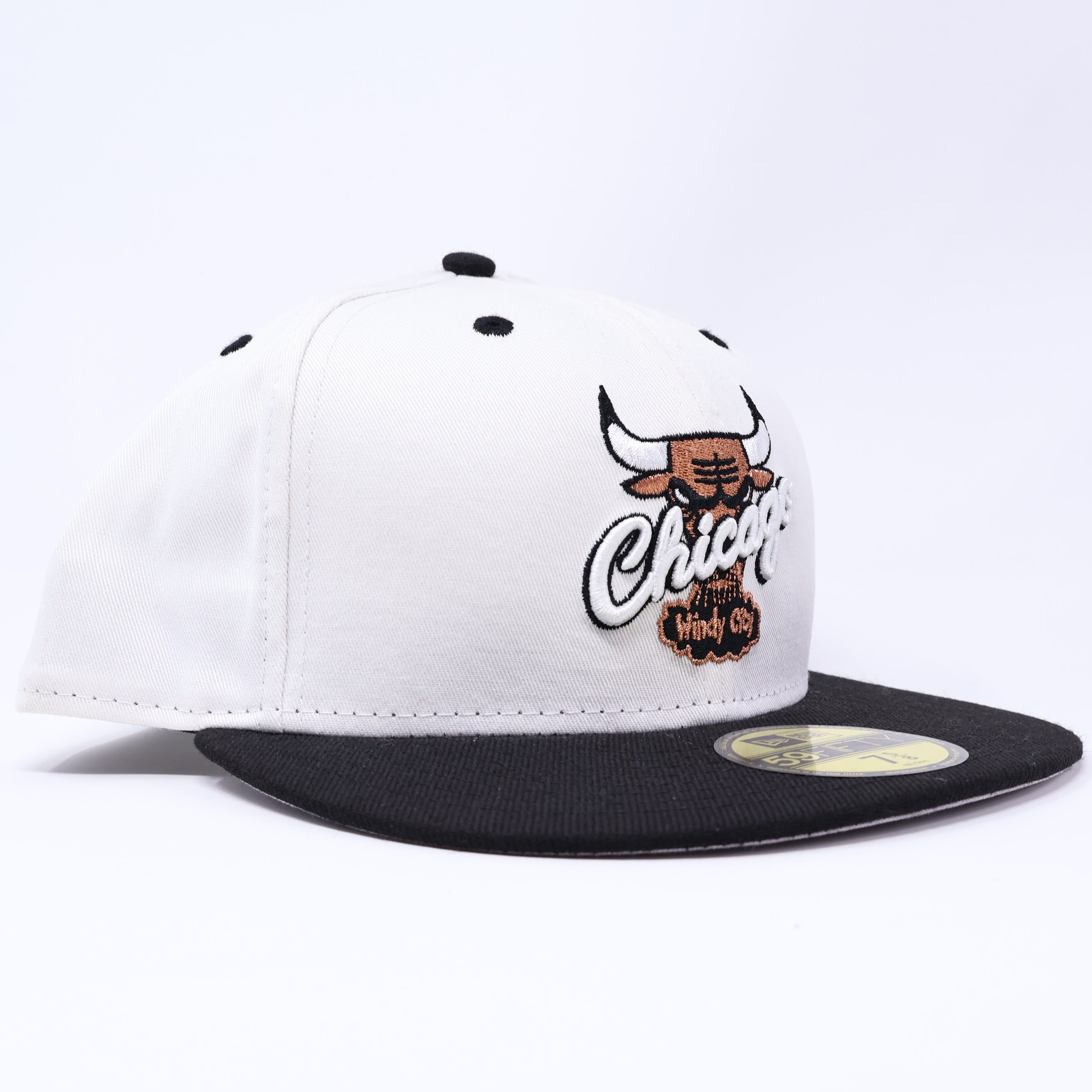 NWT 5/8 White Chicago Bulls Simple Clean Dope NBA 59fifty New Era Fitted Hat Cap