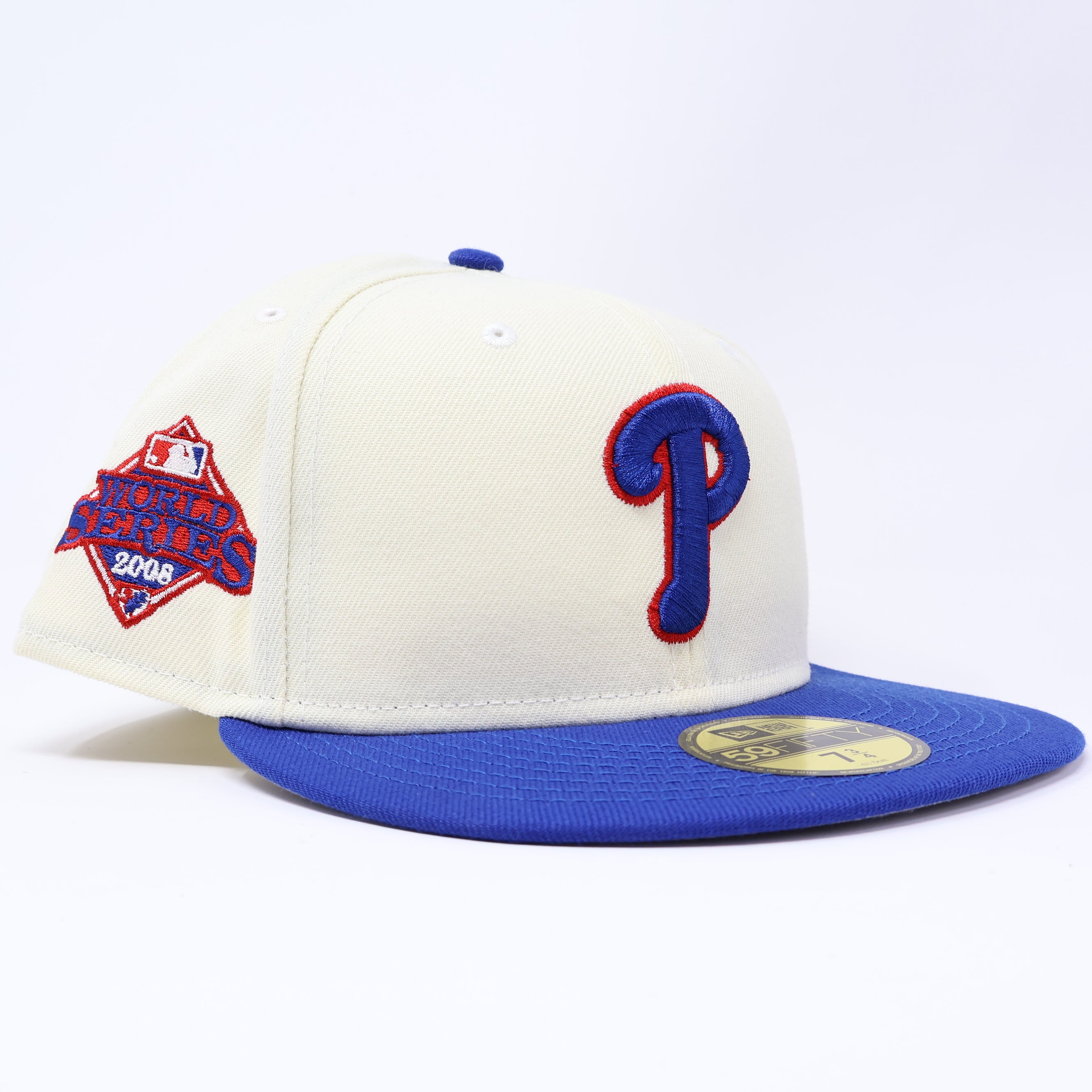 NEW 3/4 Chrome Philadelphia Phillies 2008 World Series 59fifty New Era Fitted Hat Cap