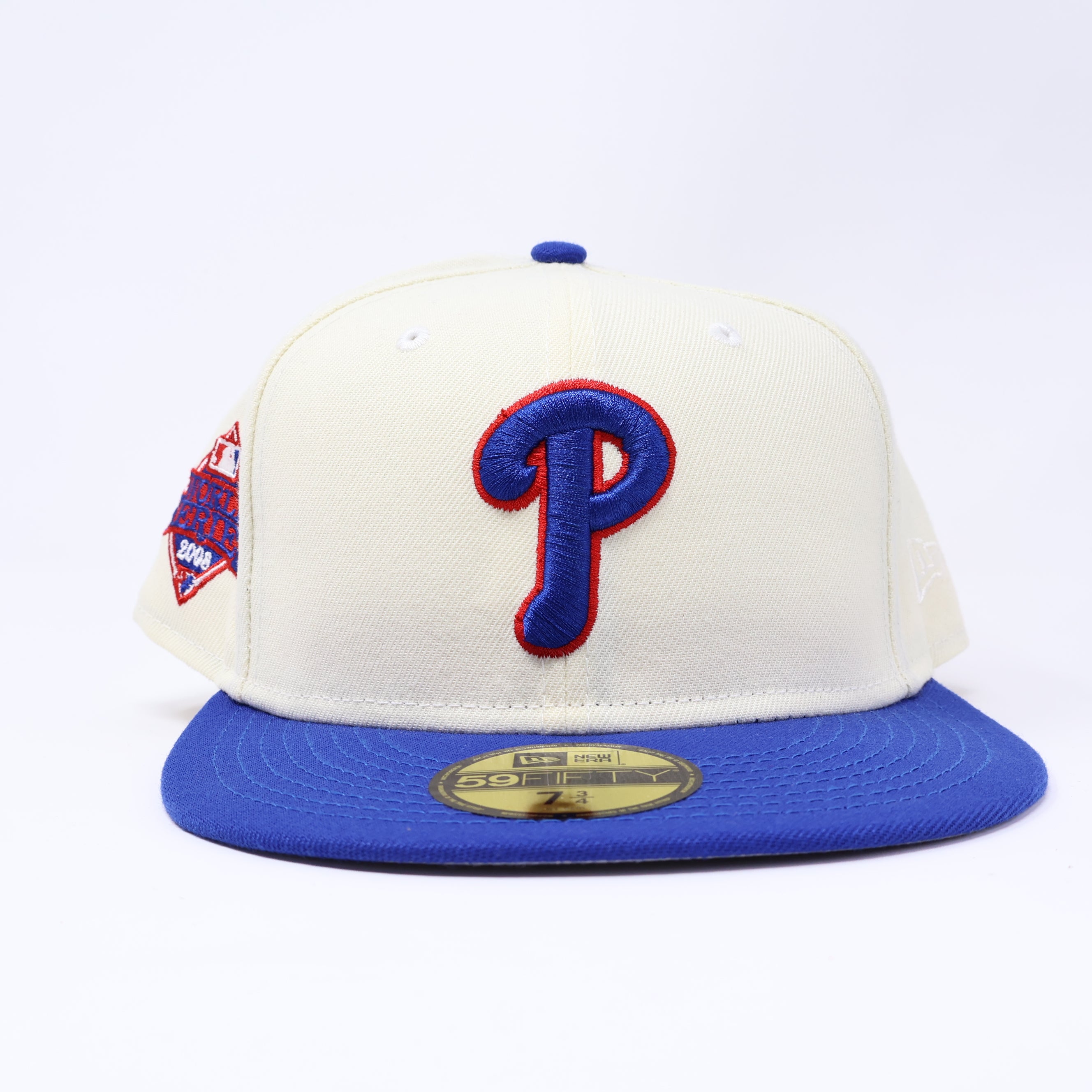 NEW 3/4 Chrome Philadelphia Phillies 2008 World Series 59fifty New Era Fitted Hat Cap