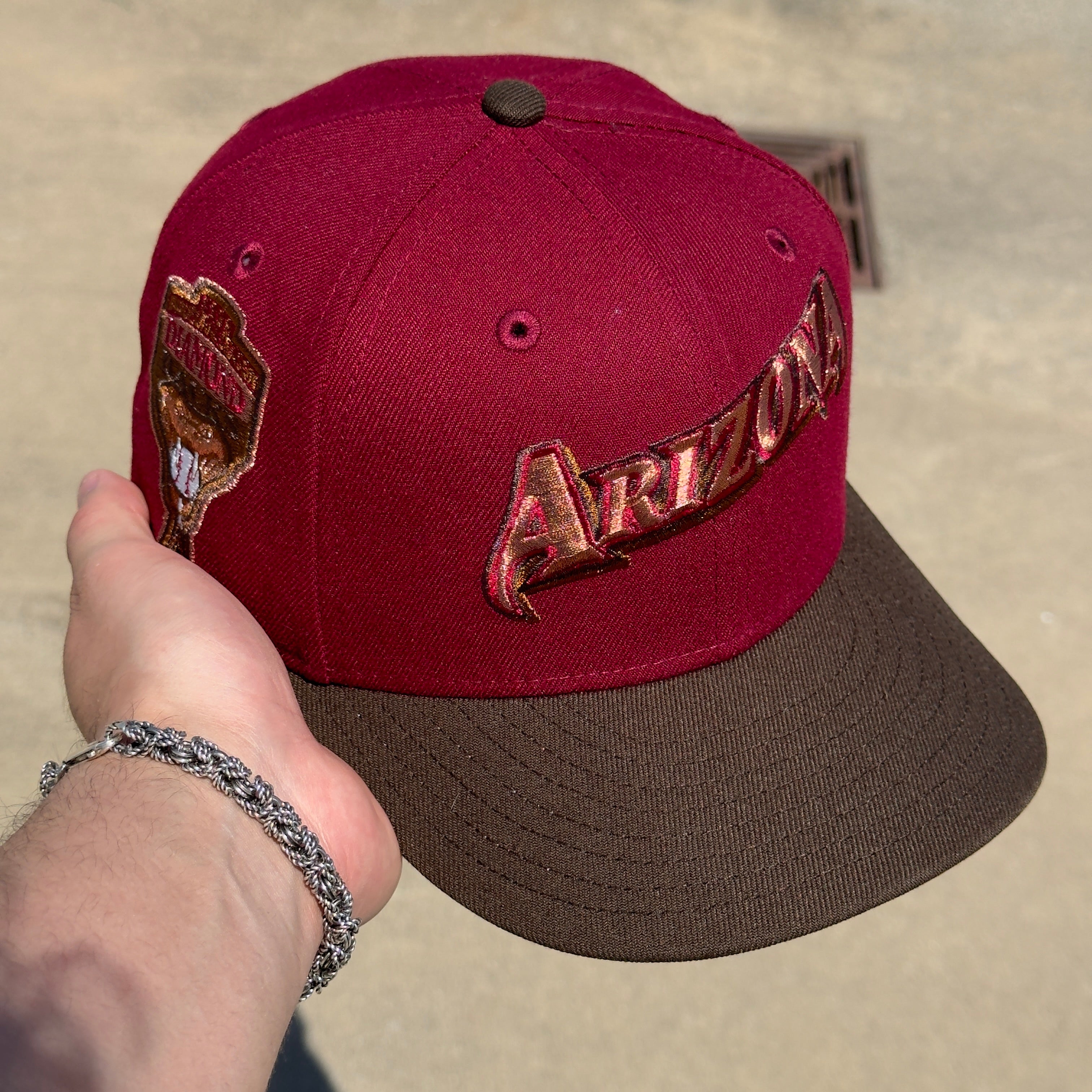 7 1/8 USED Maroon Arizona Diamondbacks 1998 Inaugural 59fifty New Era Fitted Hat